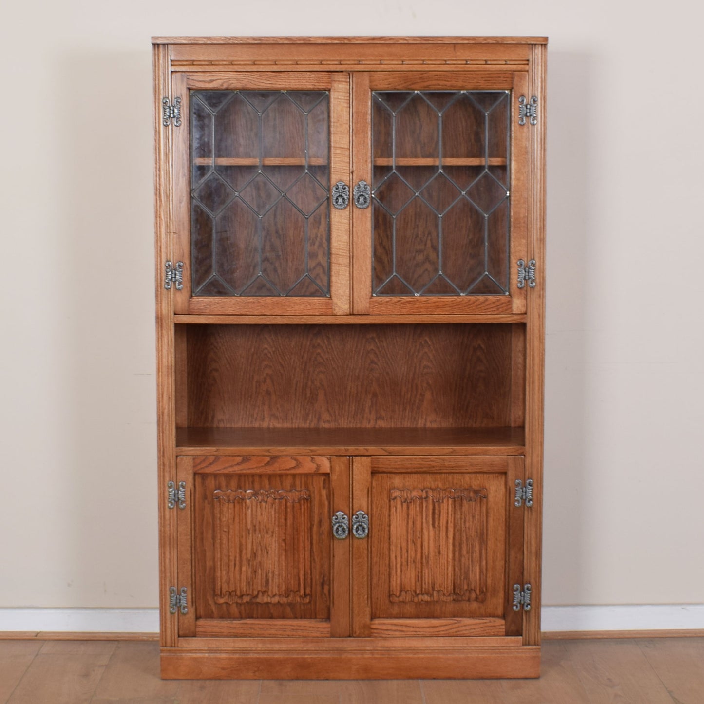 Old Charm Glazed Cabinet with Cupboard