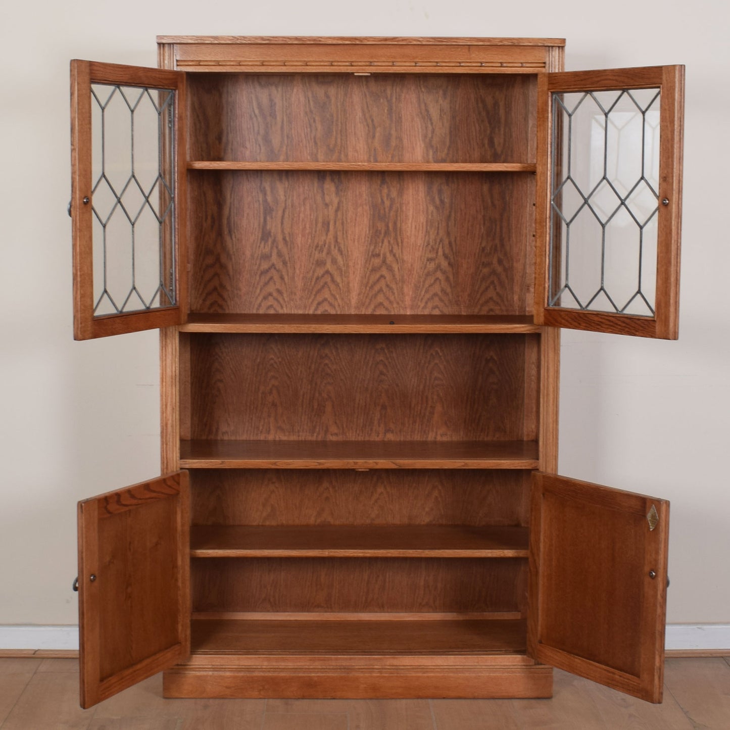 Old Charm Glazed Cabinet with Cupboard