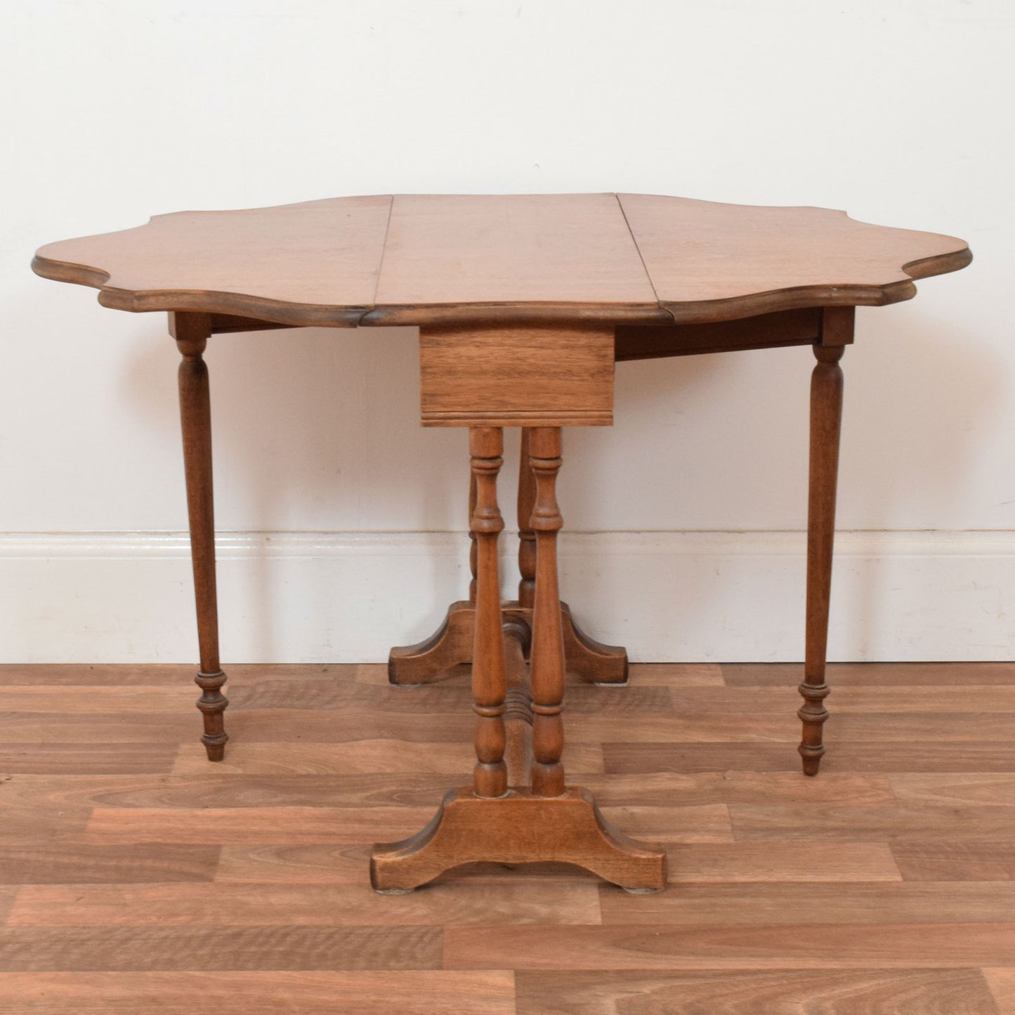 Drop-Leaf Oak Side Table