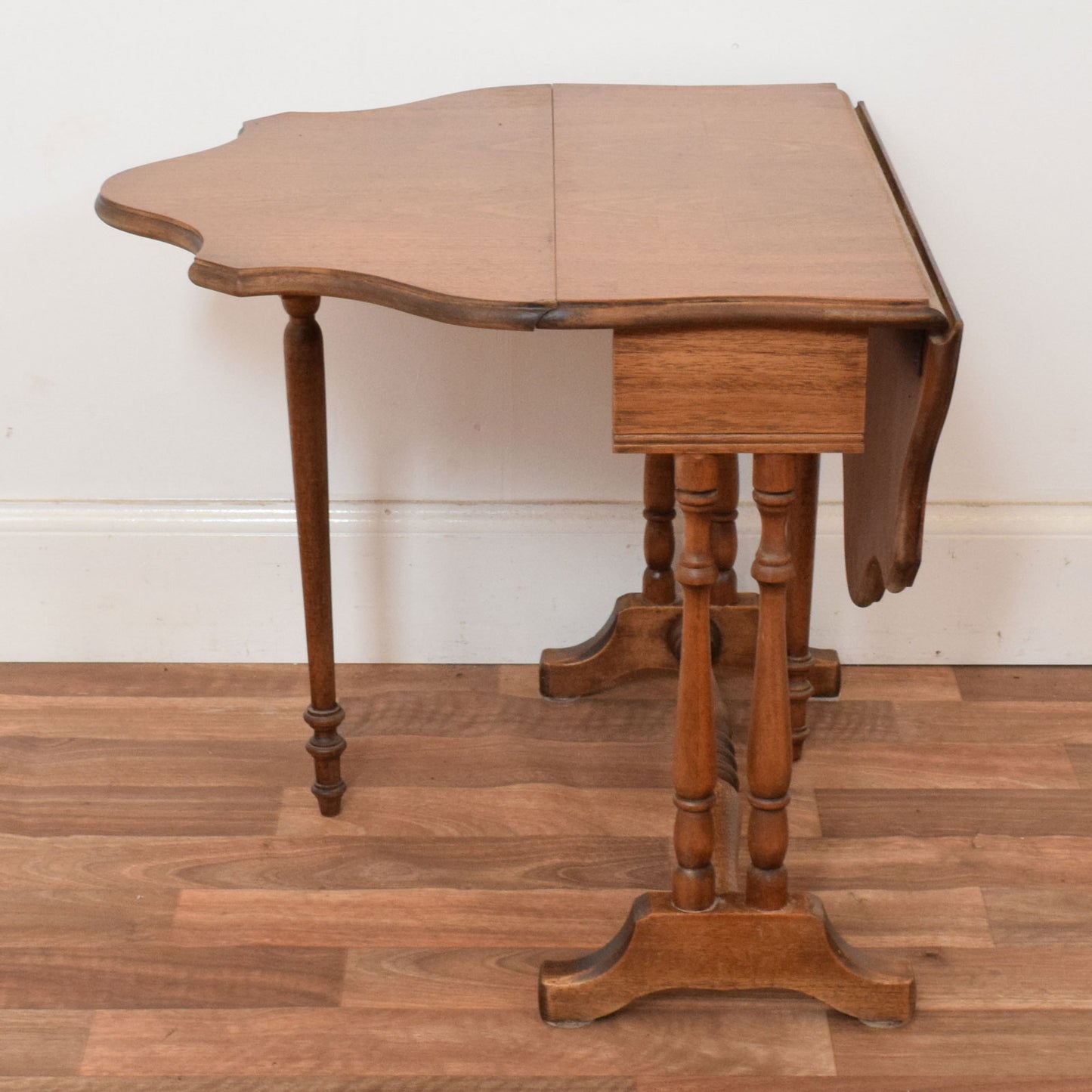 Drop-Leaf Oak Side Table