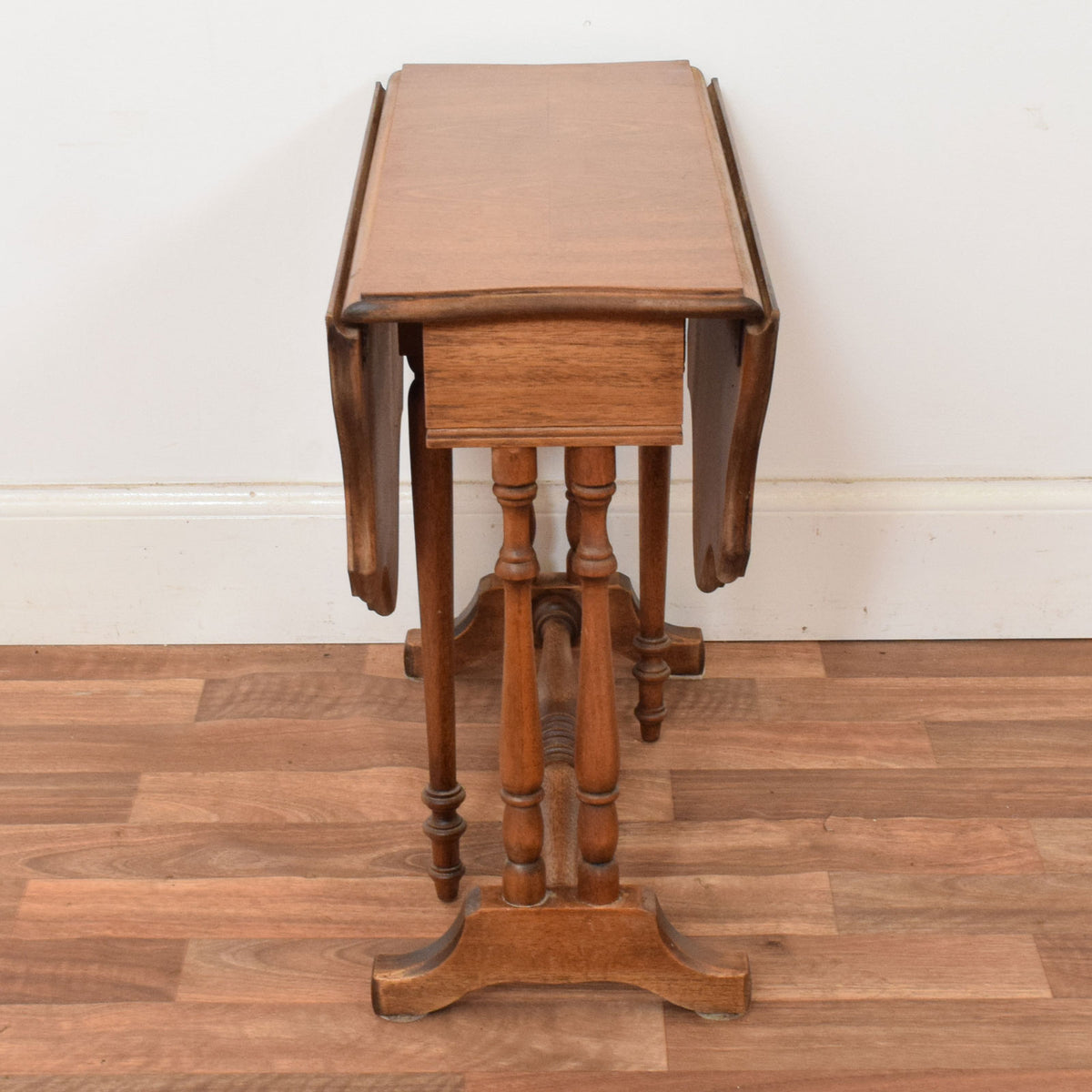 Drop-Leaf Oak Side Table