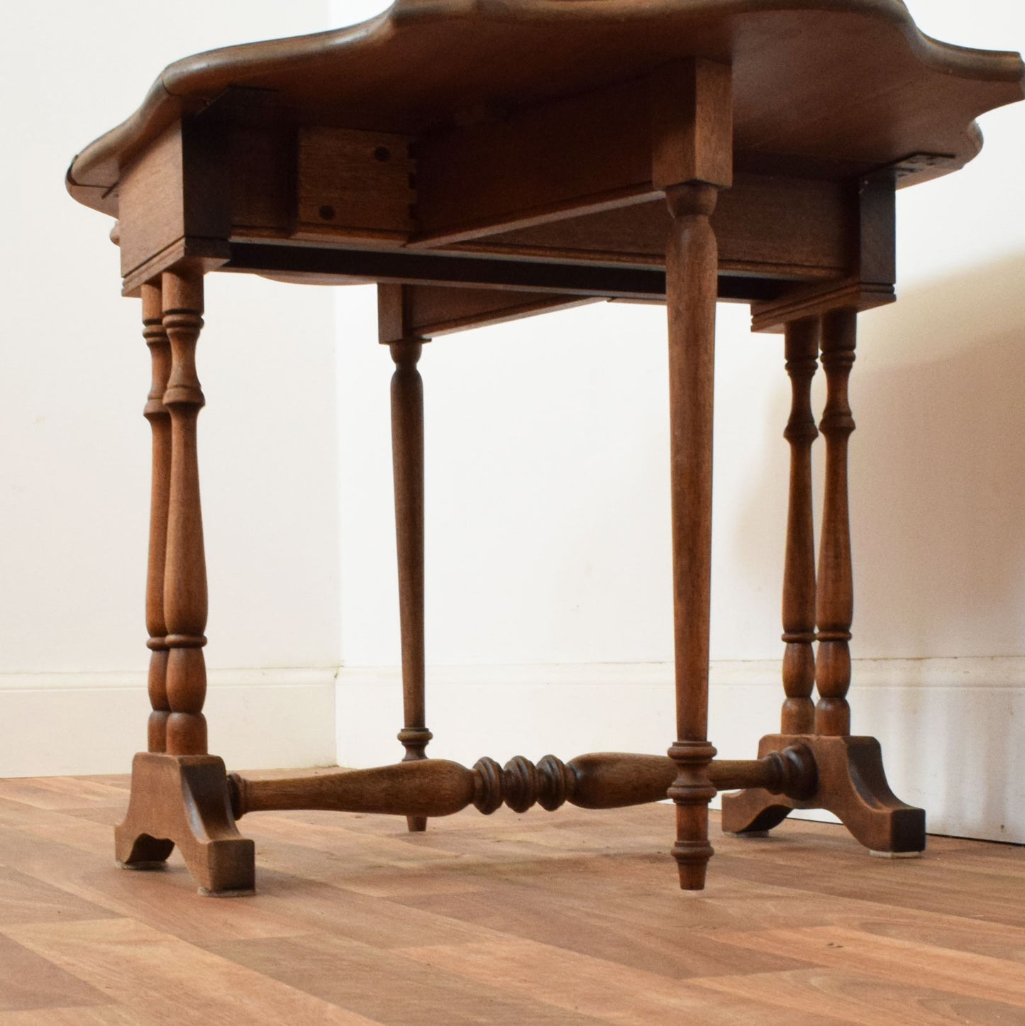 Drop-Leaf Oak Side Table