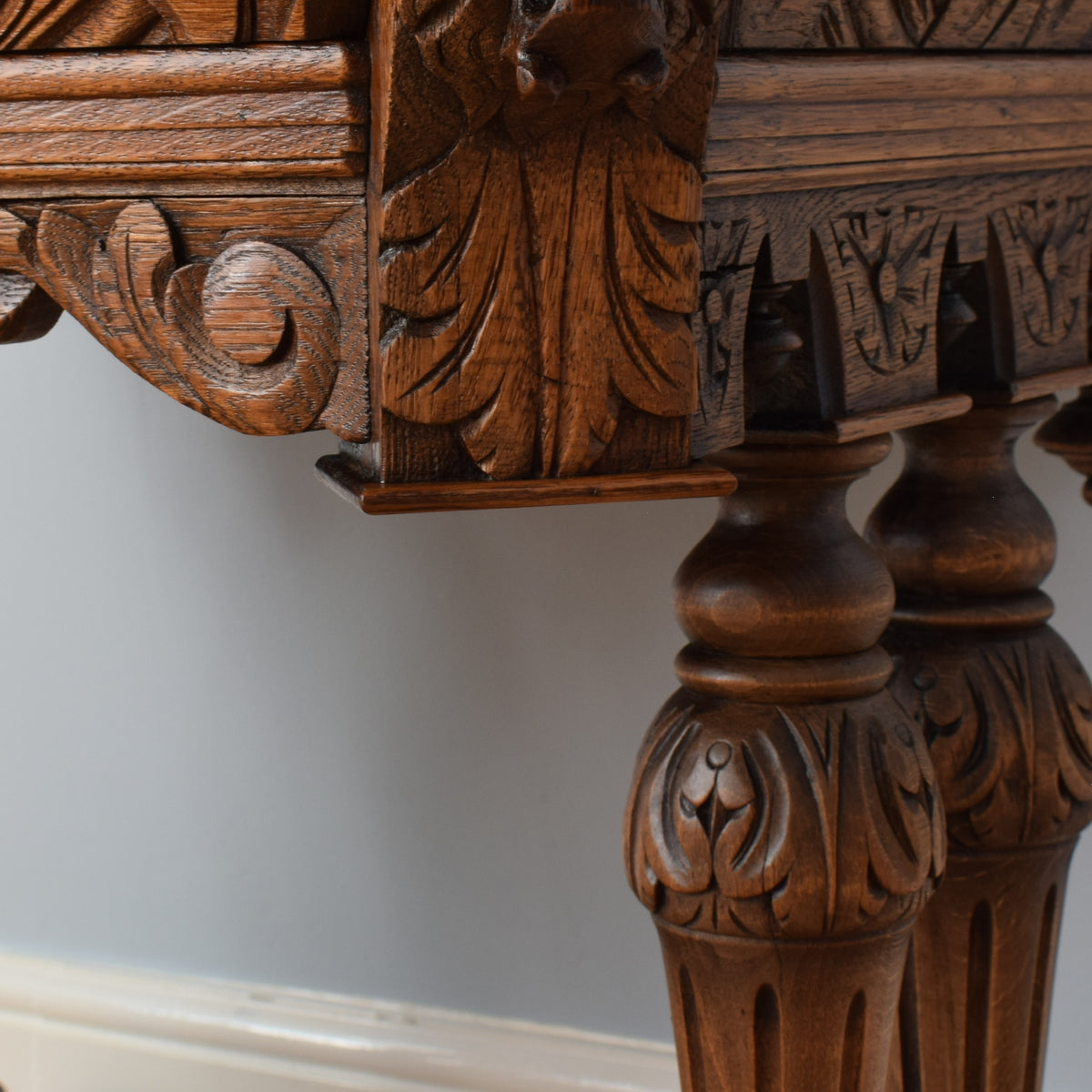 Carved Oak Console Table