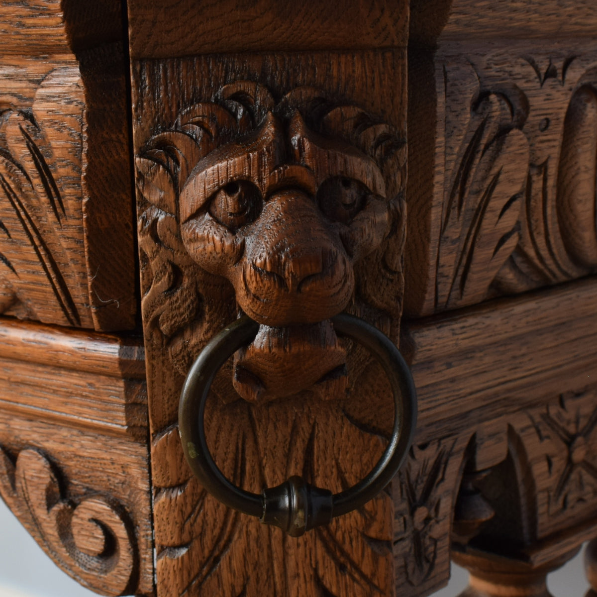 Carved Oak Console Table