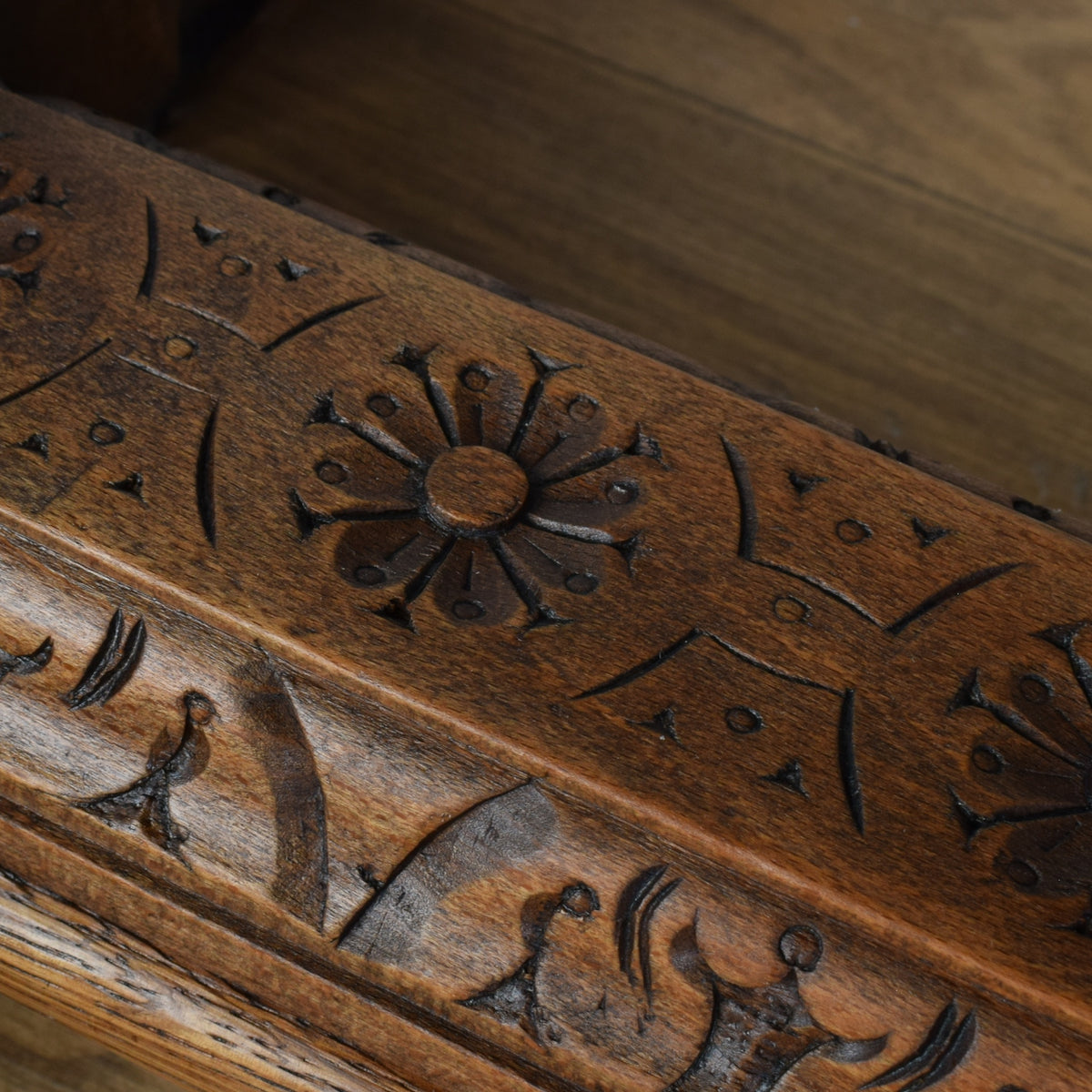 Carved Oak Console Table