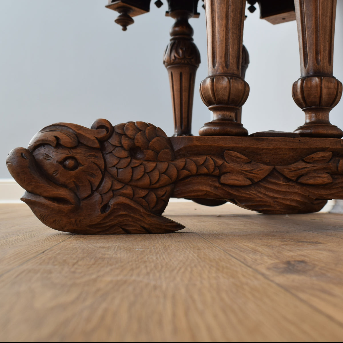 Carved Oak Console Table