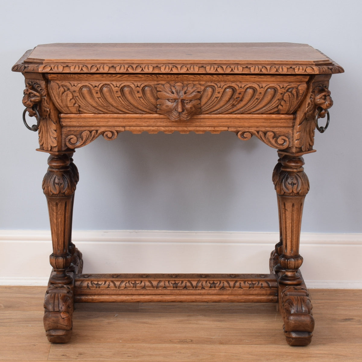 Carved Oak Console Table