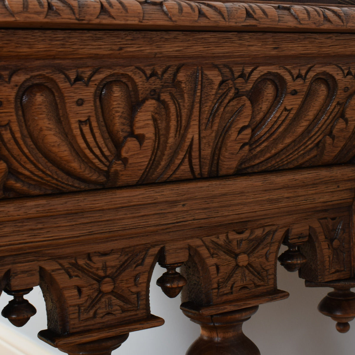 Carved Oak Console Table