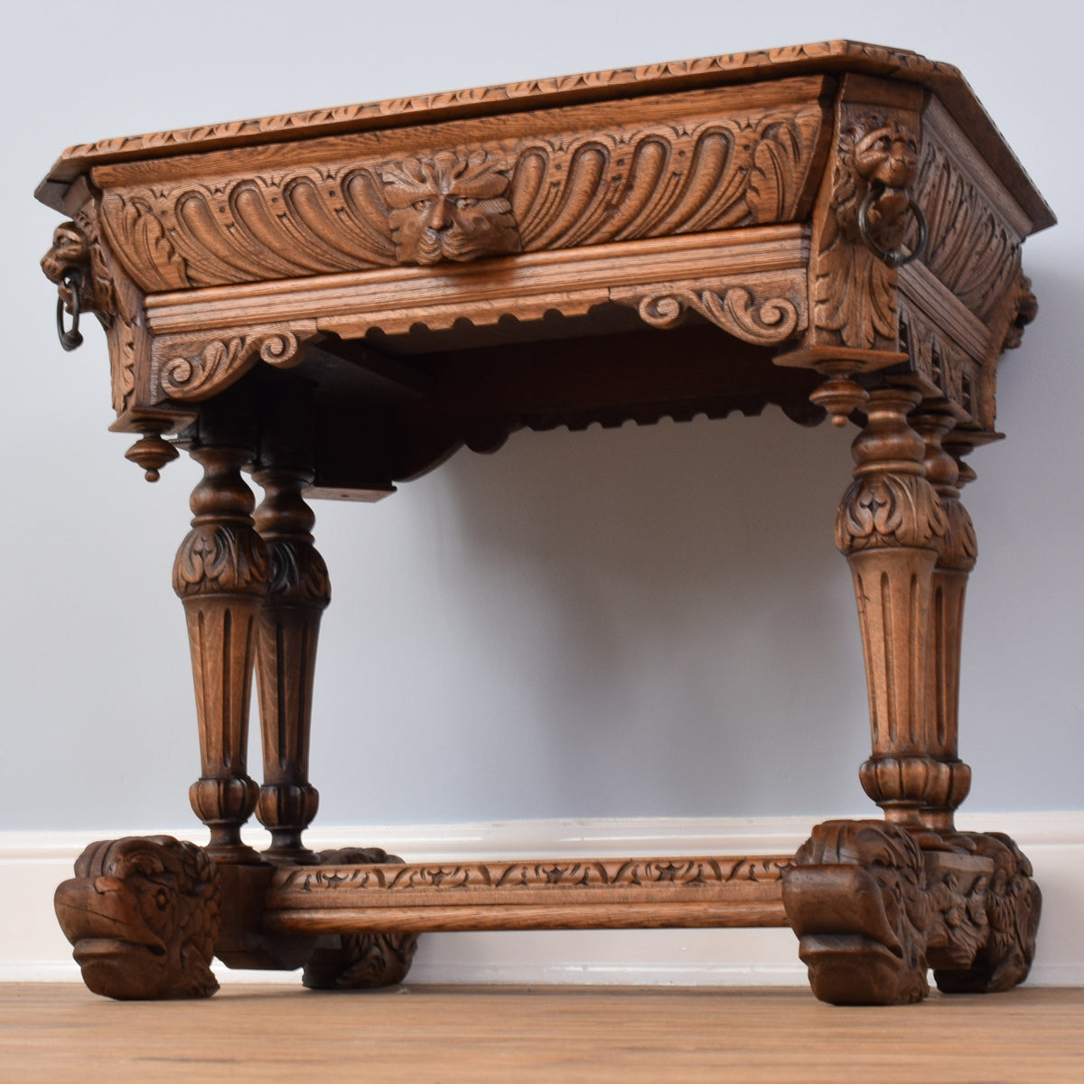 Carved Oak Console Table