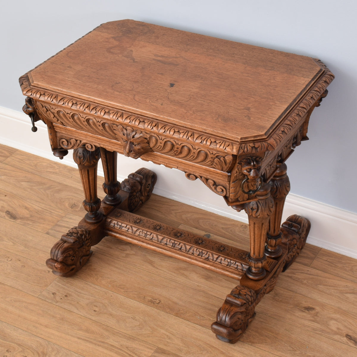 Carved Oak Console Table