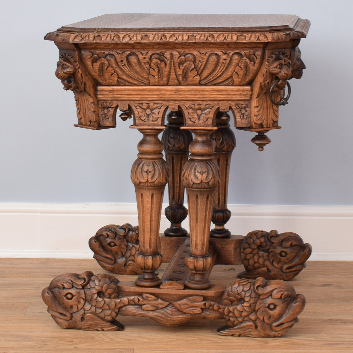 Carved Oak Console Table
