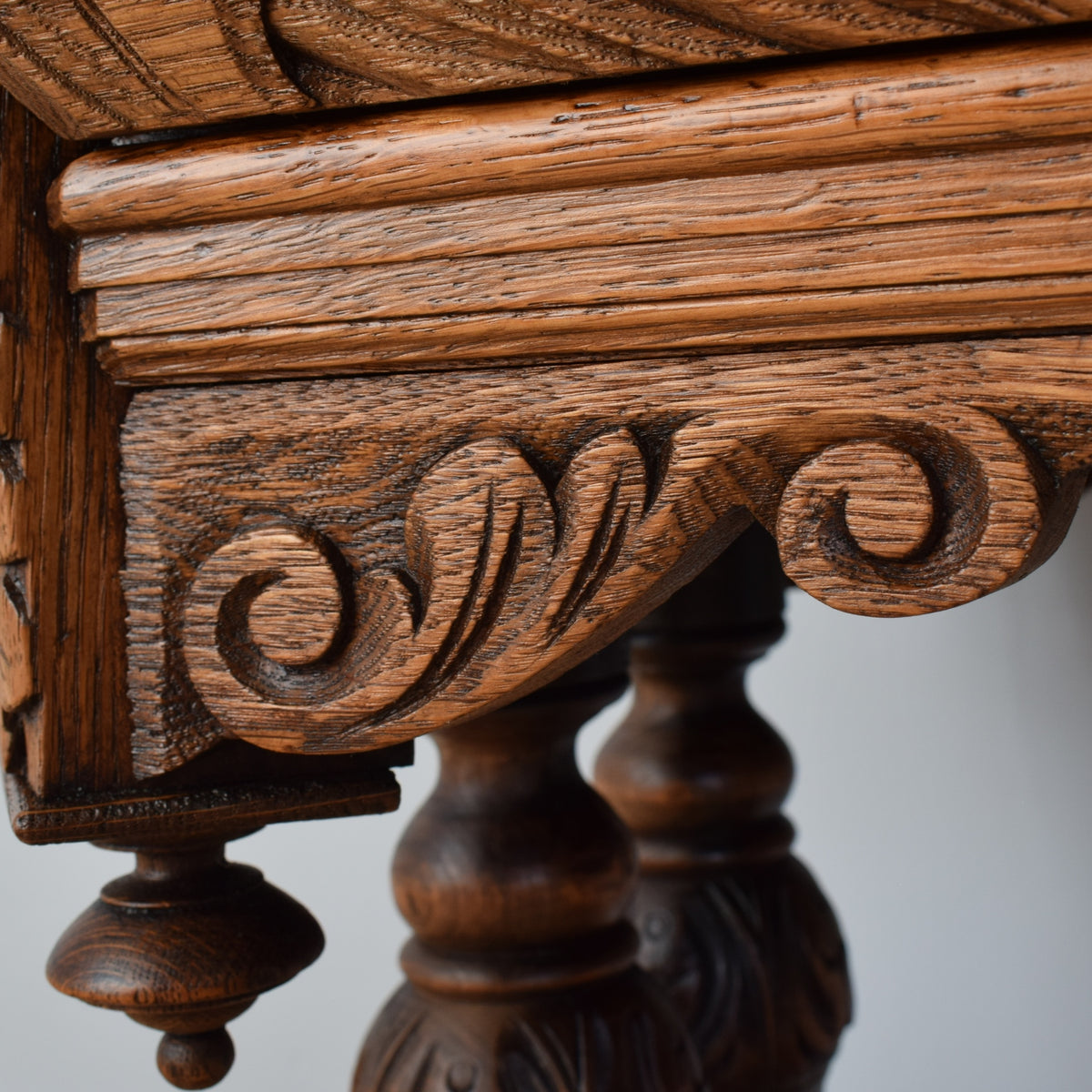 Carved Oak Console Table