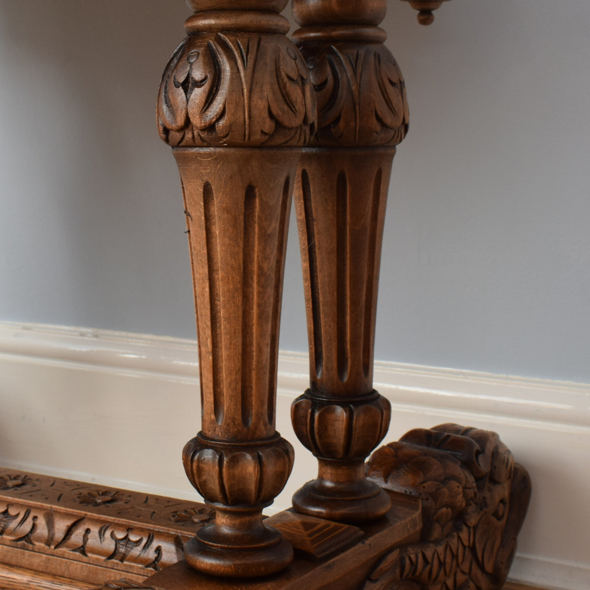 Carved Oak Console Table