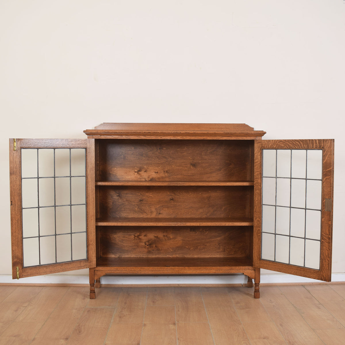 Glazed Oak Bookcase Unit