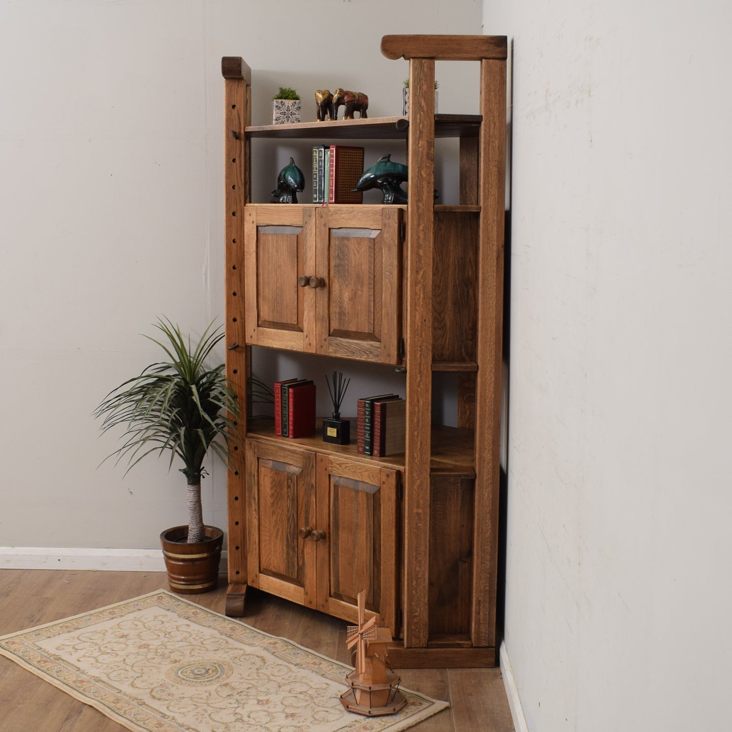 Solid Oak Multipurpose Corner Cheese Rack