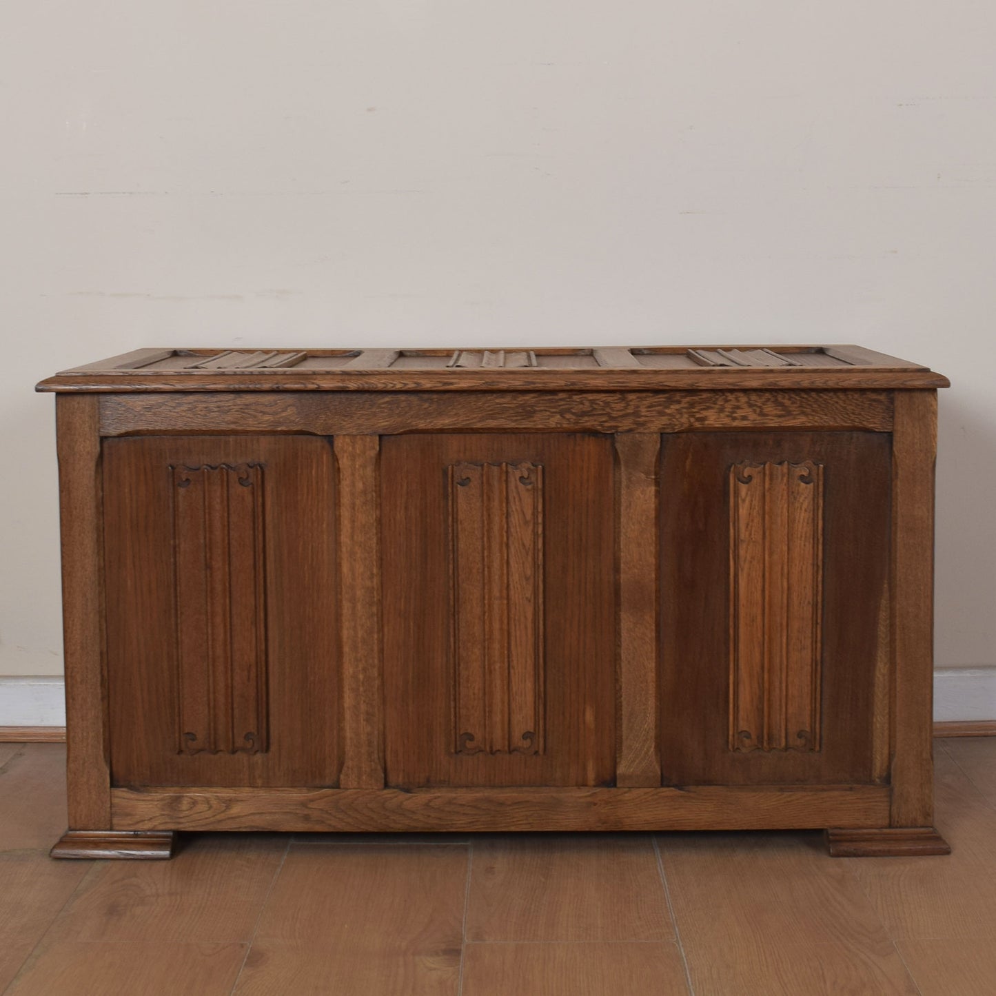 Oak Linenfold Blanket Box