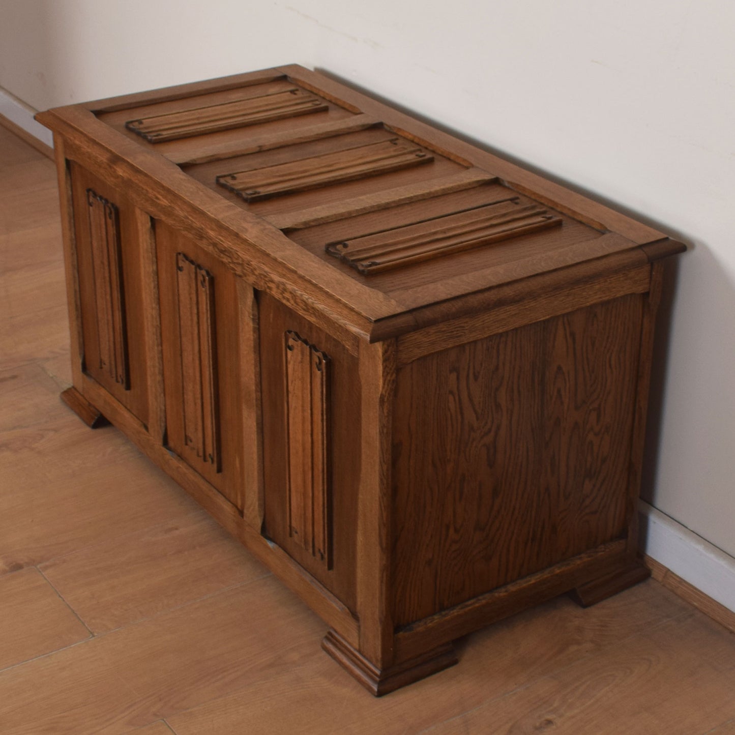Oak Linenfold Blanket Box