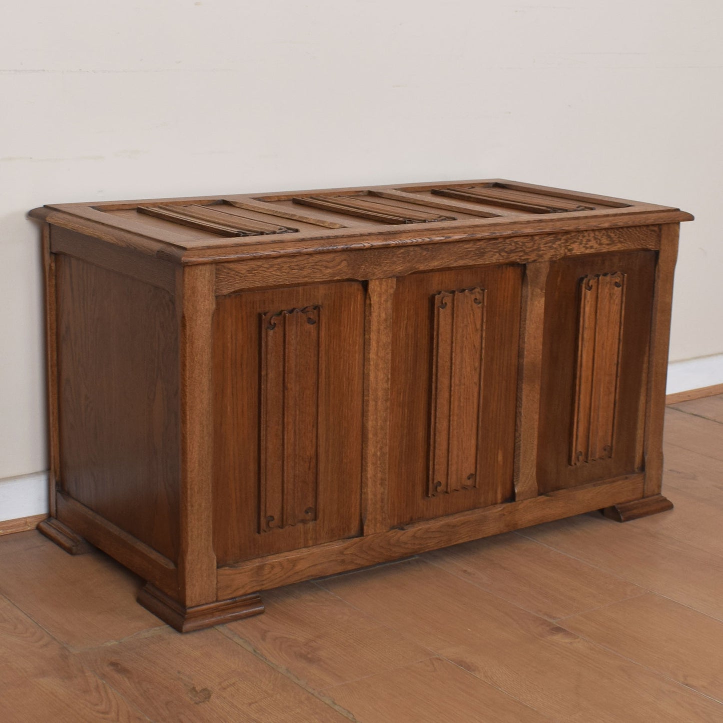 Oak Linenfold Blanket Box