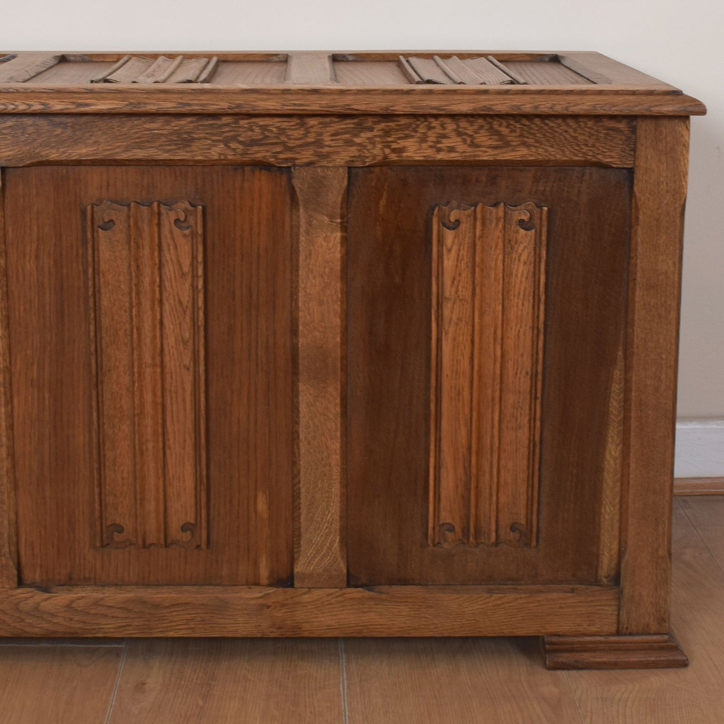 Oak Linenfold Blanket Box