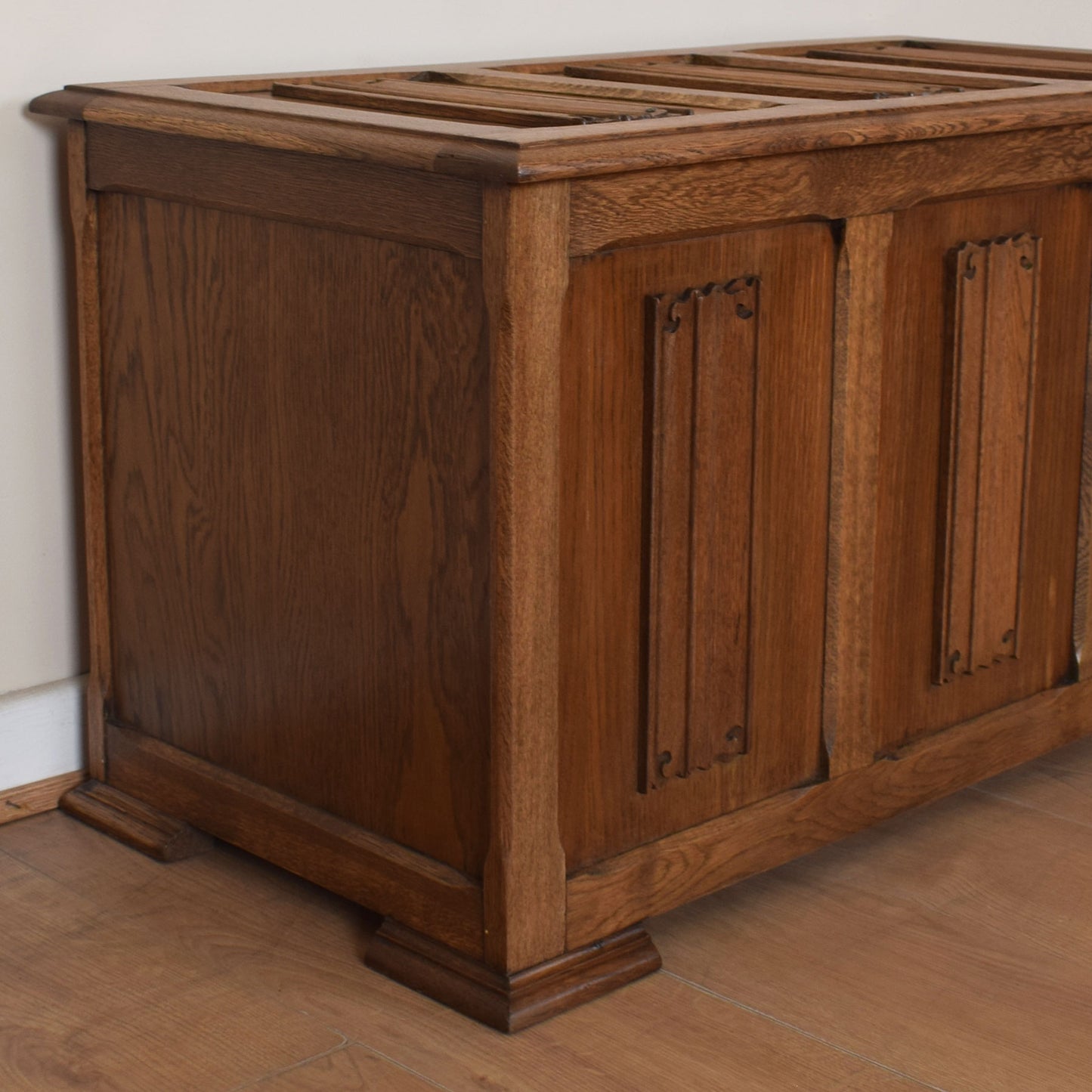 Oak Linenfold Blanket Box
