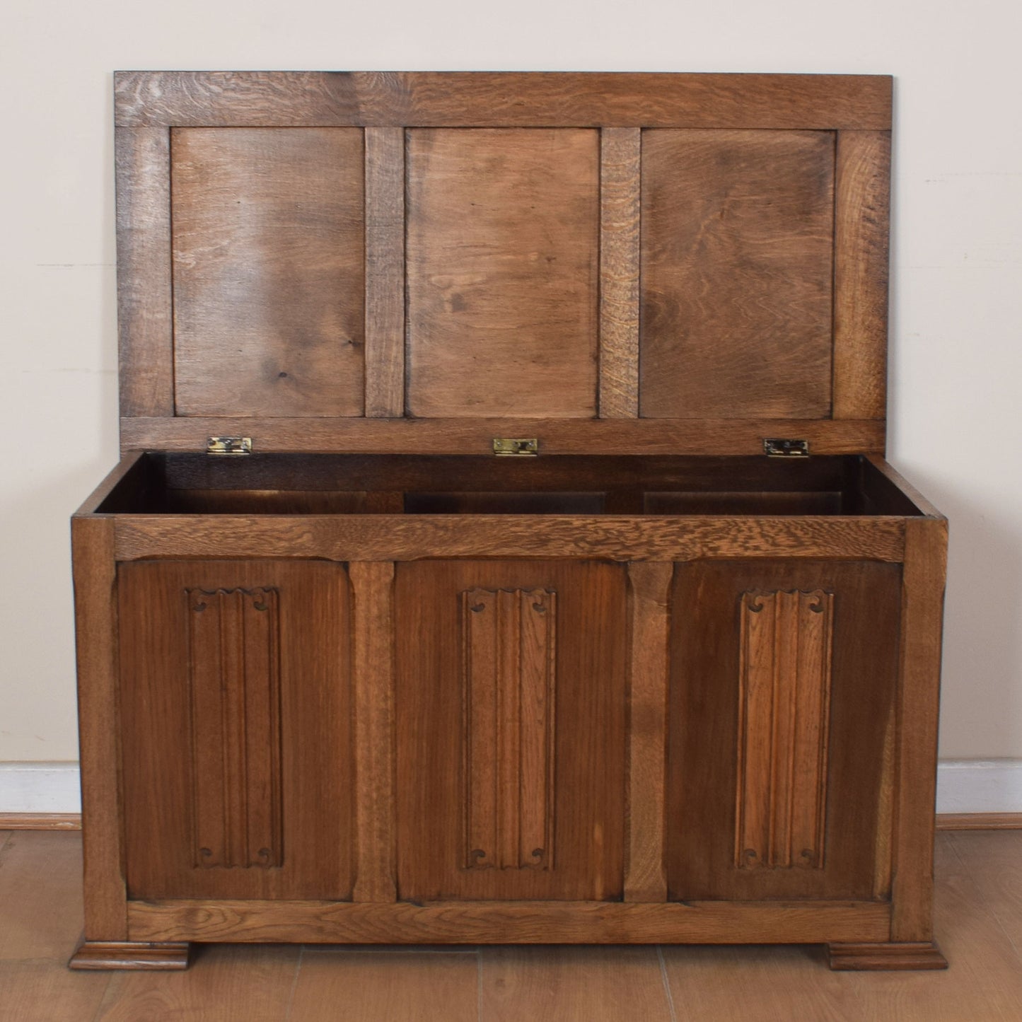 Oak Linenfold Blanket Box