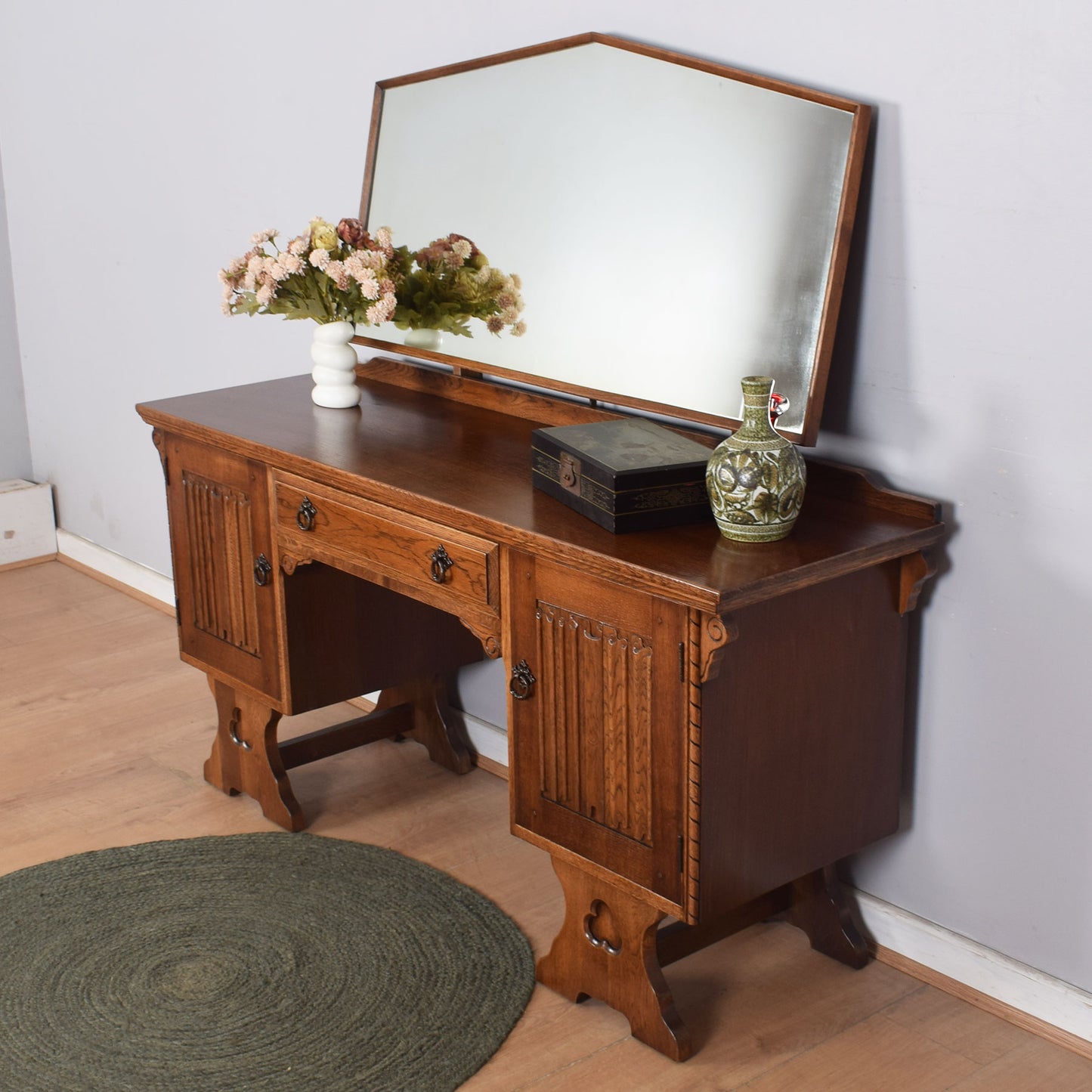 Oak Linenfold Dressing Table