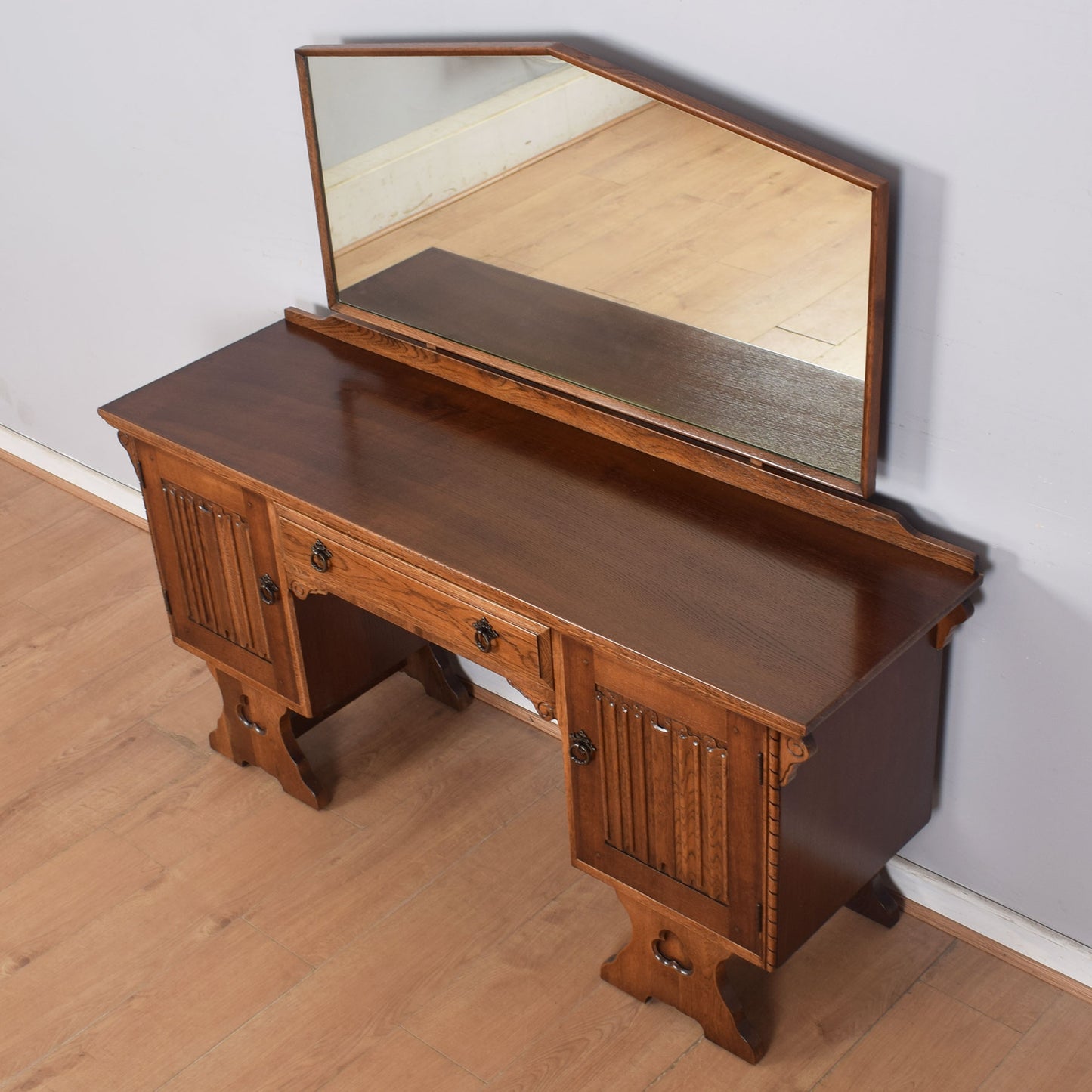 Oak Linenfold Dressing Table