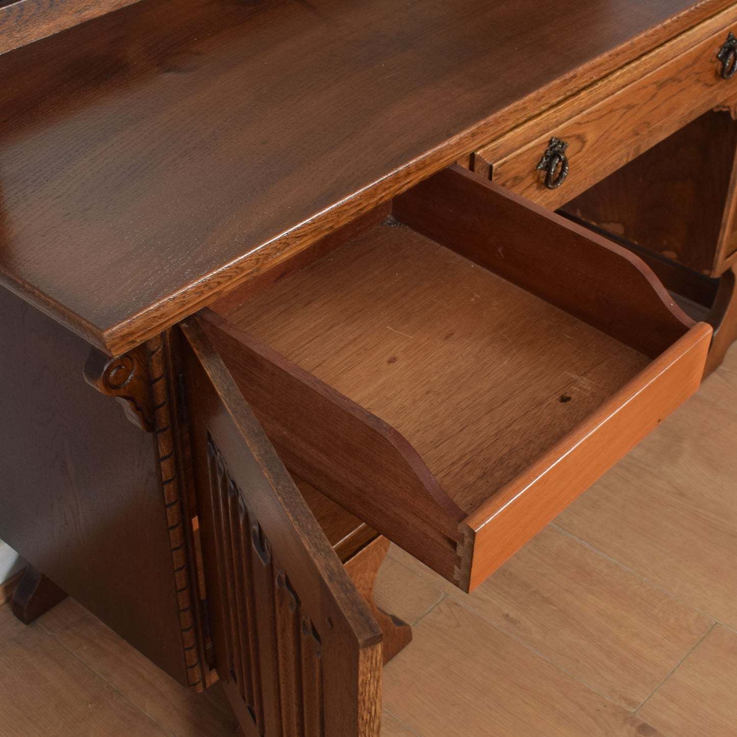 Oak Linenfold Dressing Table