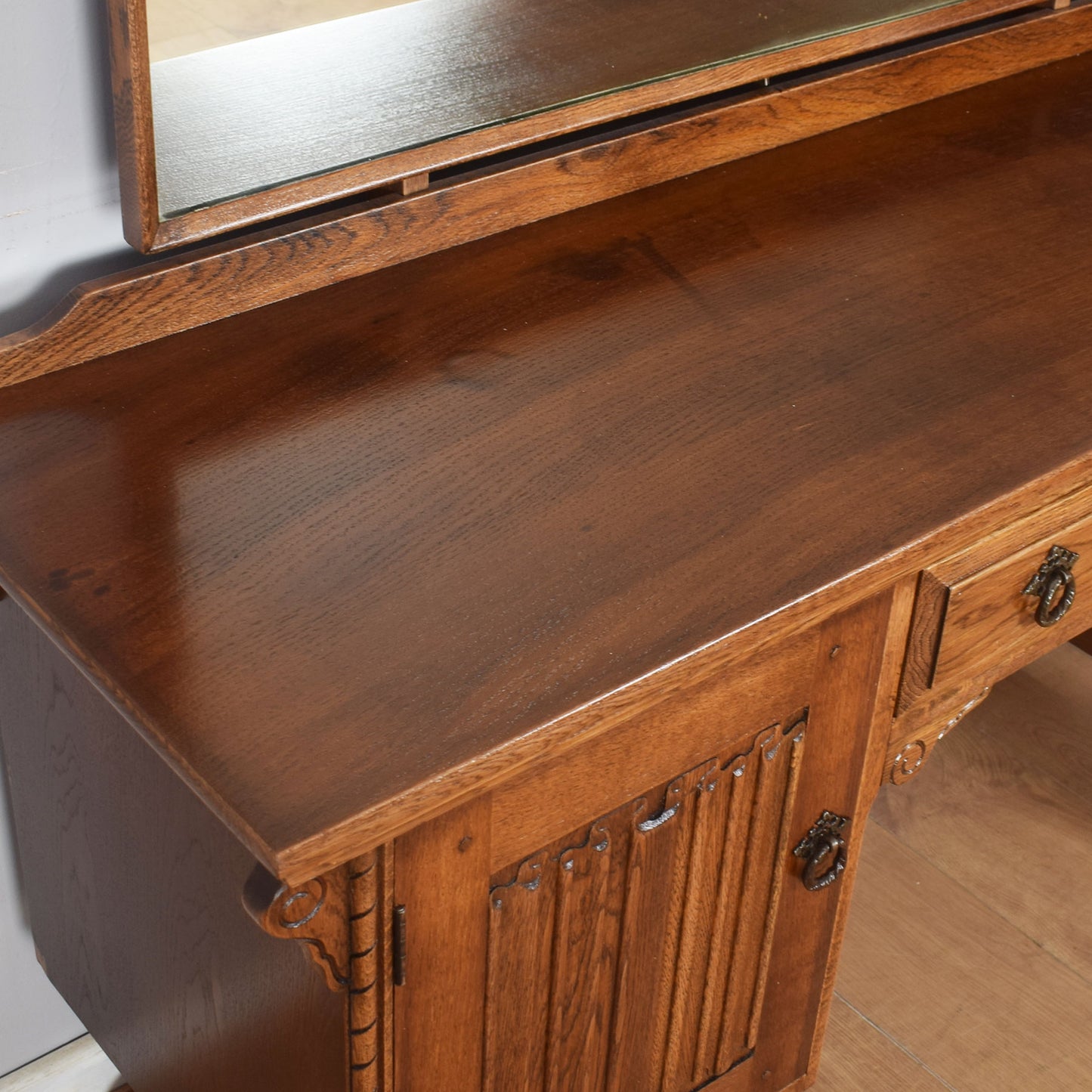 Oak Linenfold Dressing Table