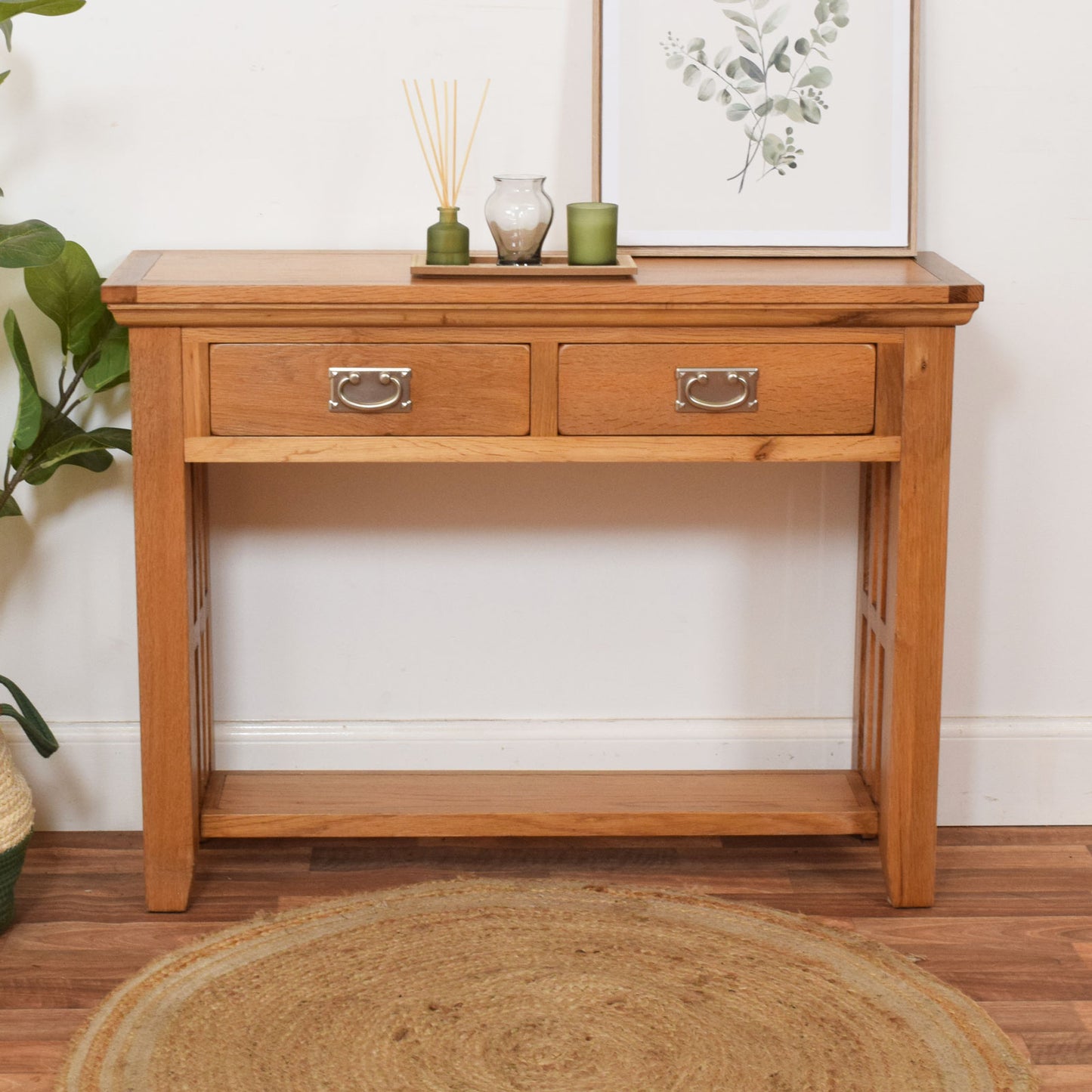 Restored Oak Console Table