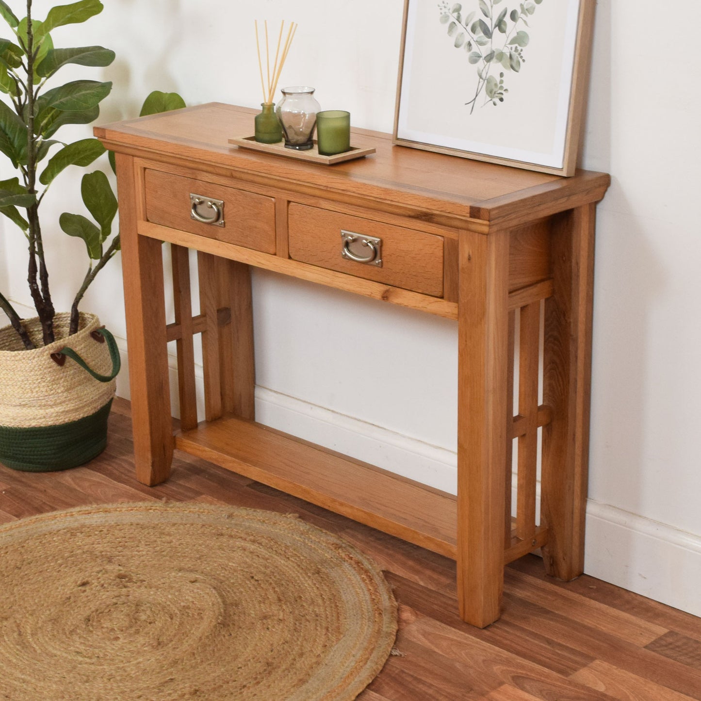 Restored Oak Console Table