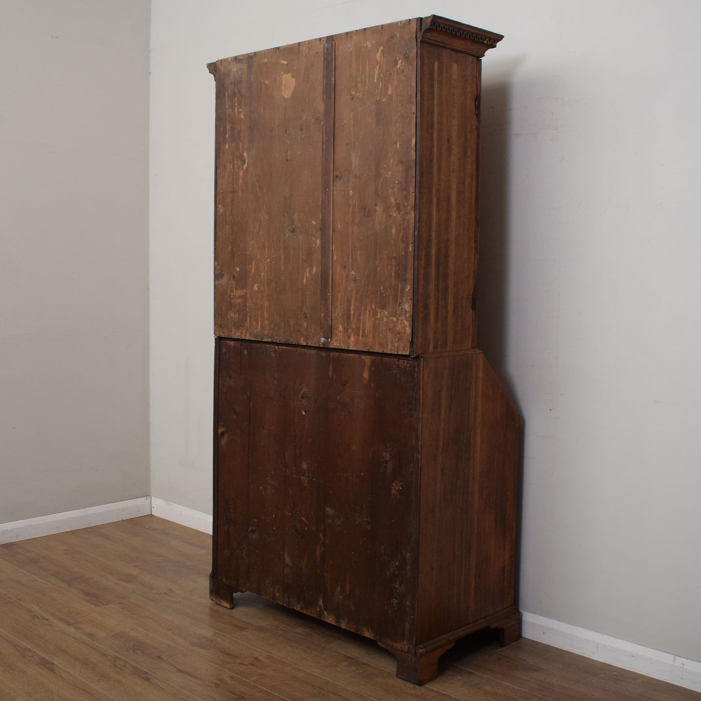 Antique Oak Georgian Bureau Bookcase