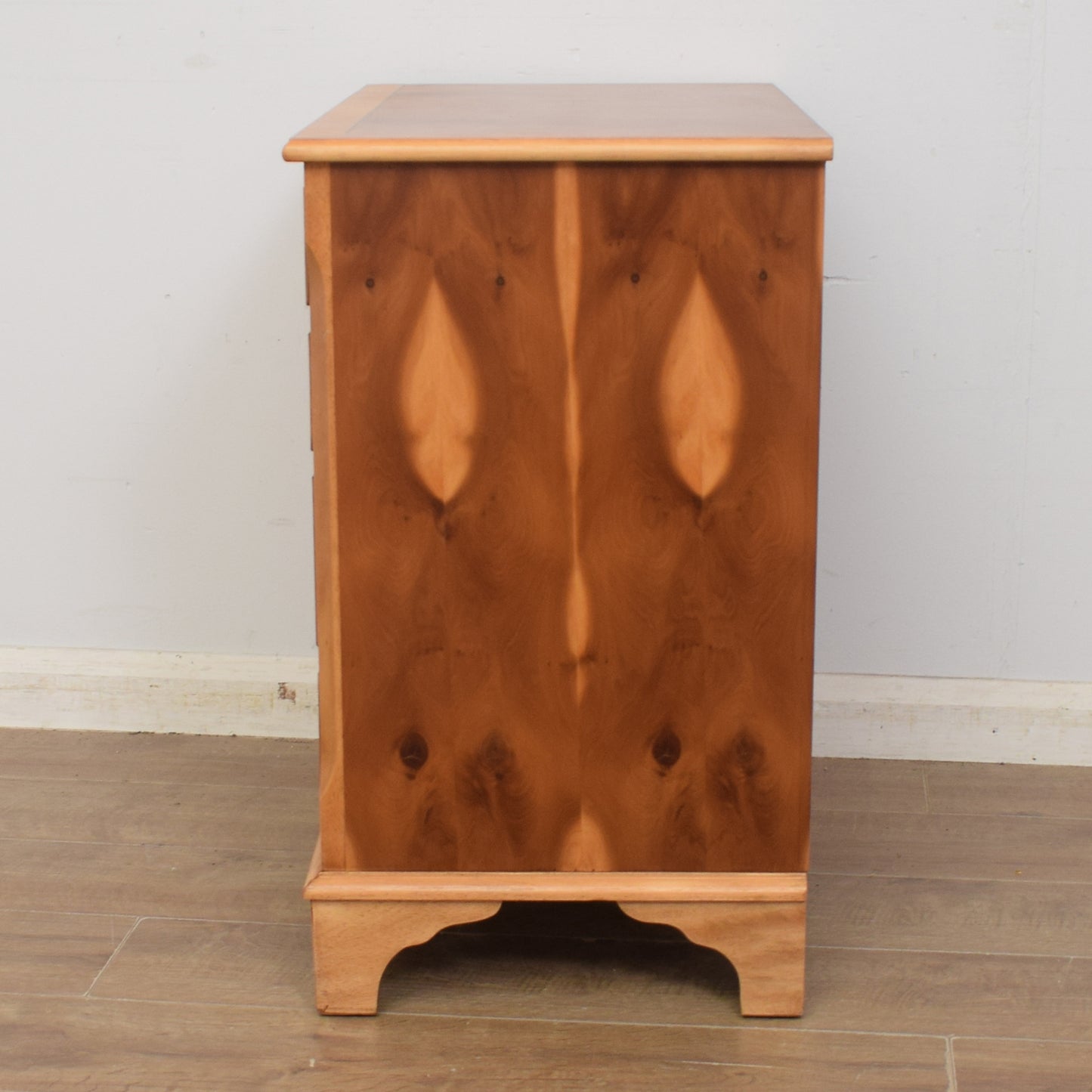 Yew Wood Veneer Chest of Drawers