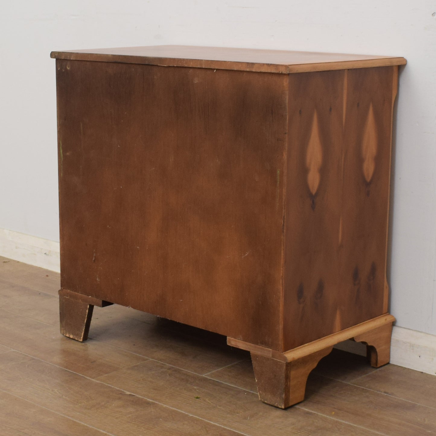Yew Wood Veneer Chest of Drawers