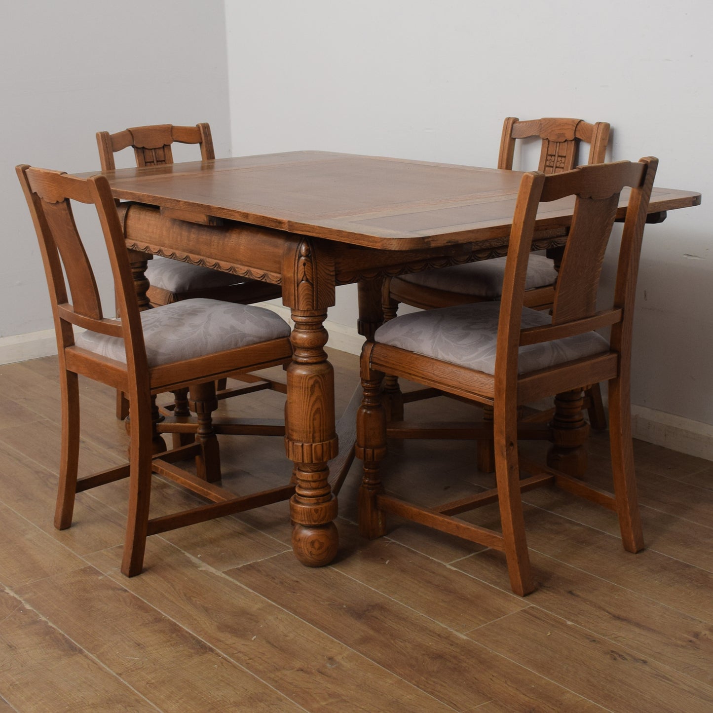 Draw-Leaf Table and Four Chairs
