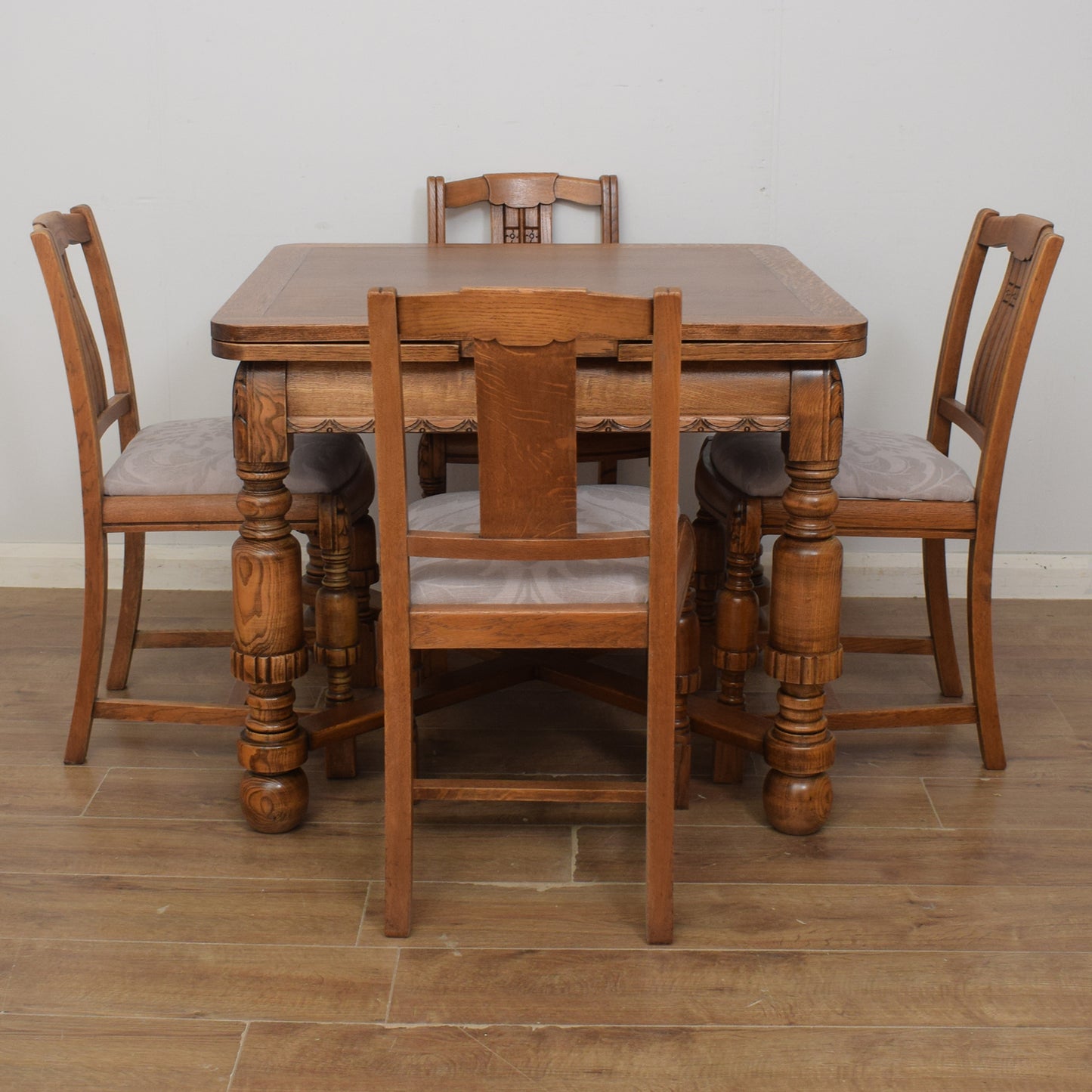 Draw-Leaf Table and Four Chairs