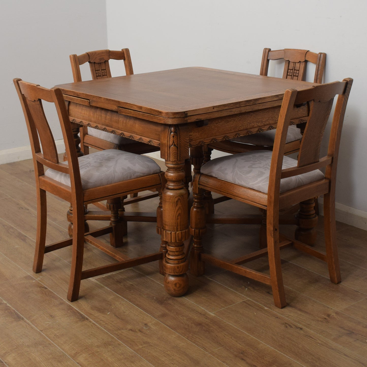 Draw-Leaf Table and Four Chairs