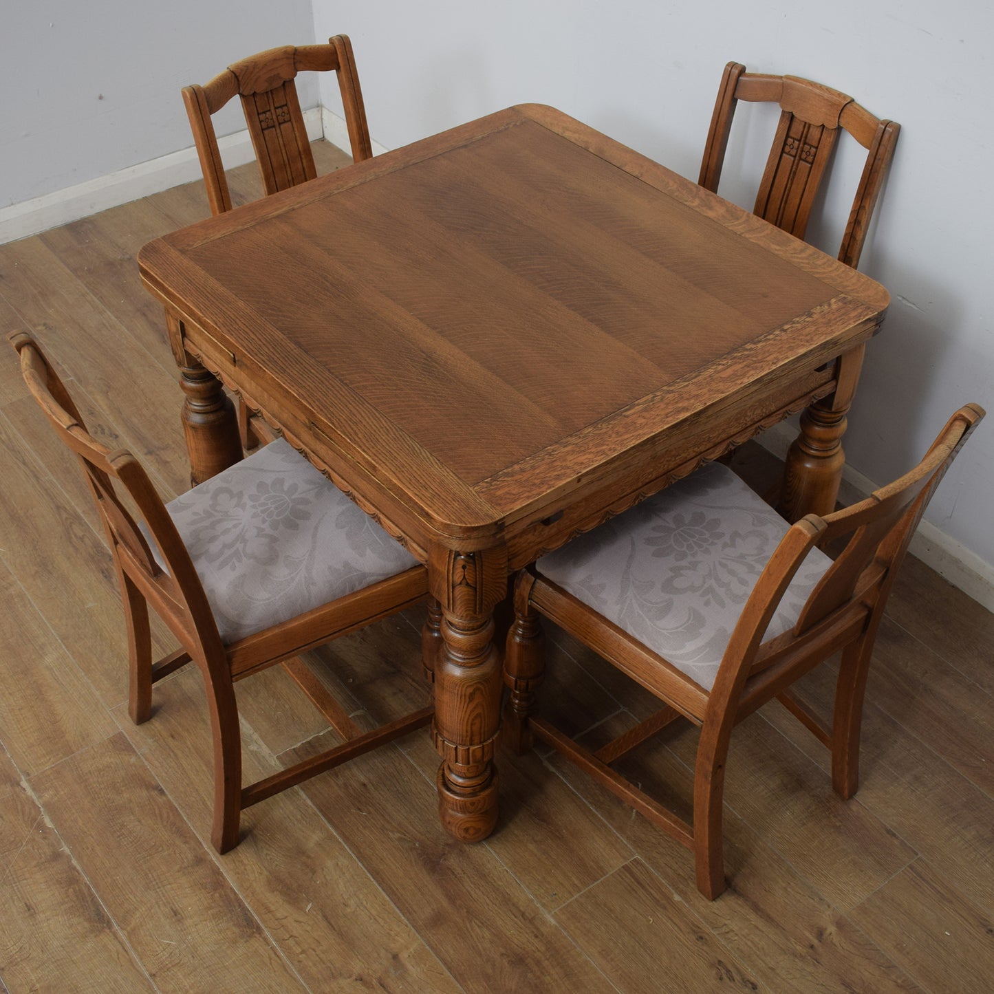 Draw-Leaf Table and Four Chairs