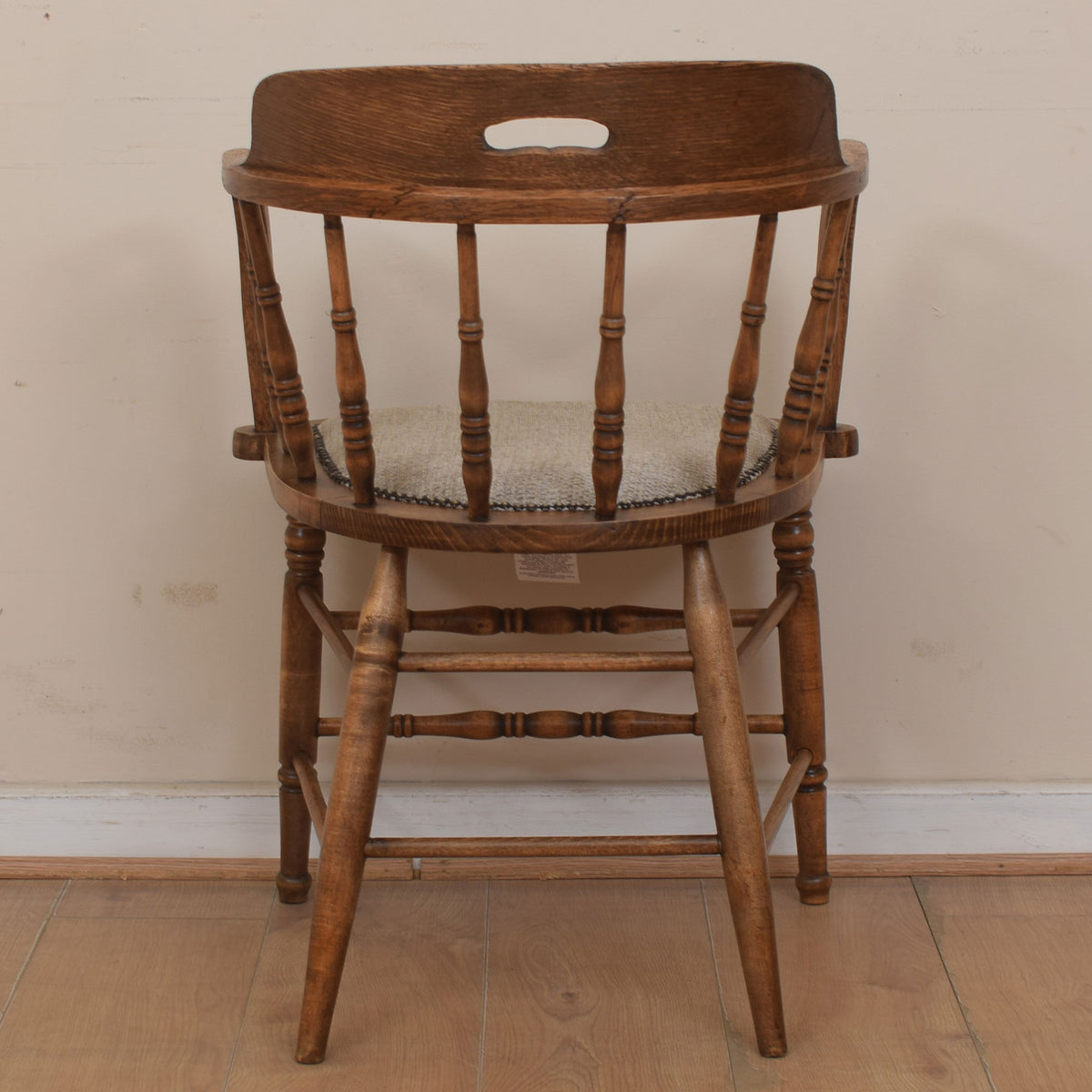 Upholstered Oak Captains Chair