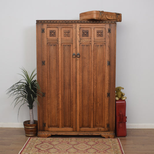 Restored Oak Double Wardrobe