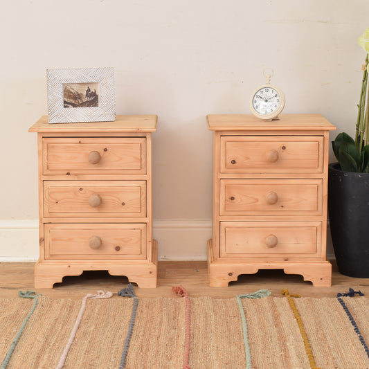 Pair Of Pine Bedsides