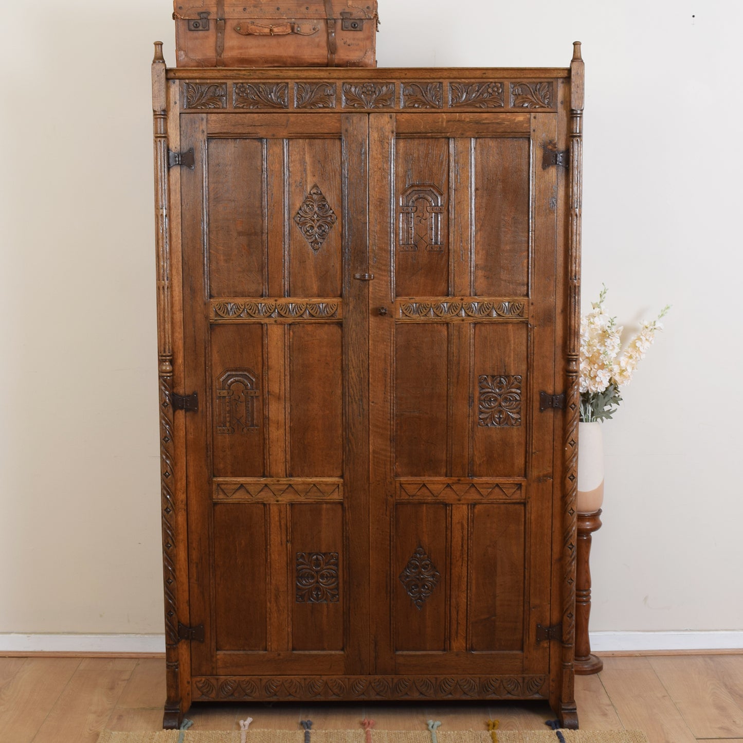 Large Carved Oak Wardrobe