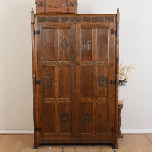 Large Carved Oak Wardrobe