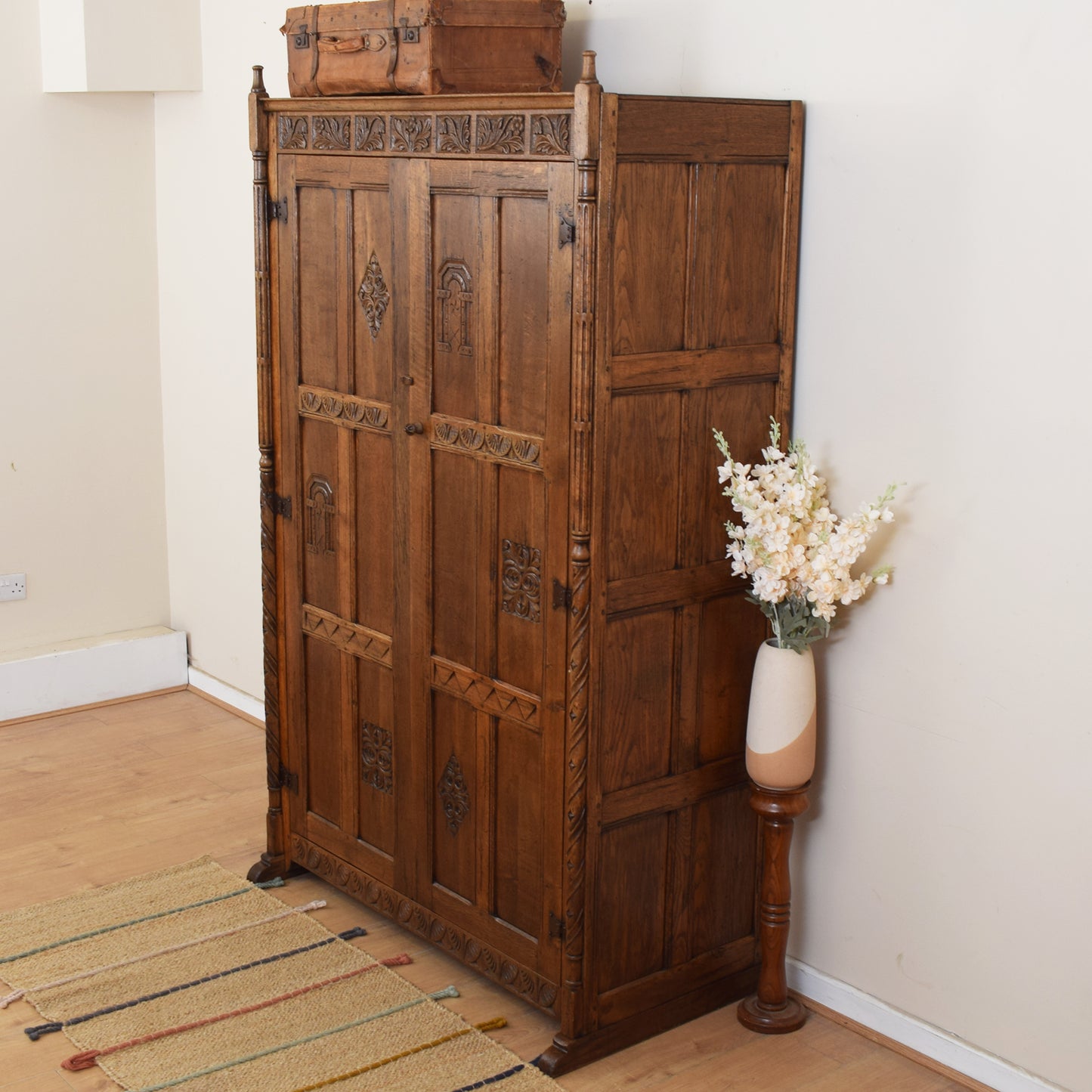 Large Carved Oak Wardrobe