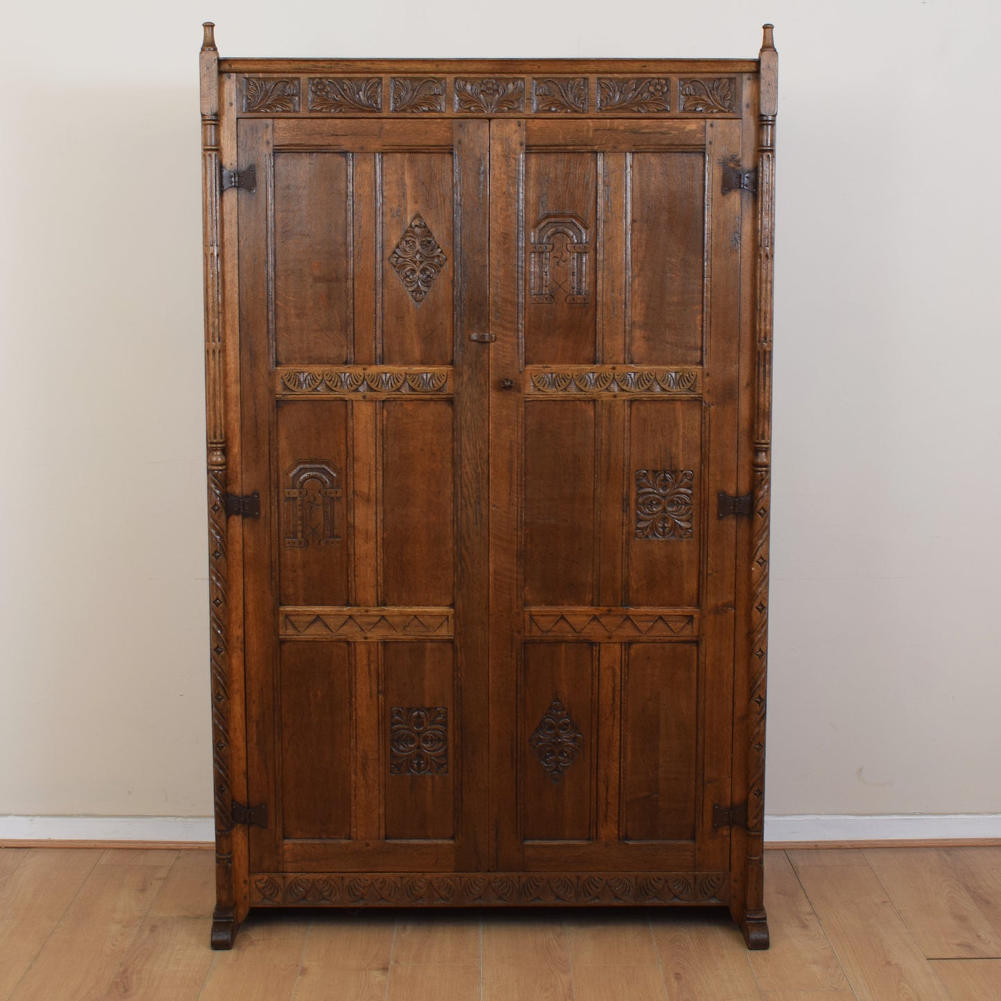 Large Carved Oak Wardrobe