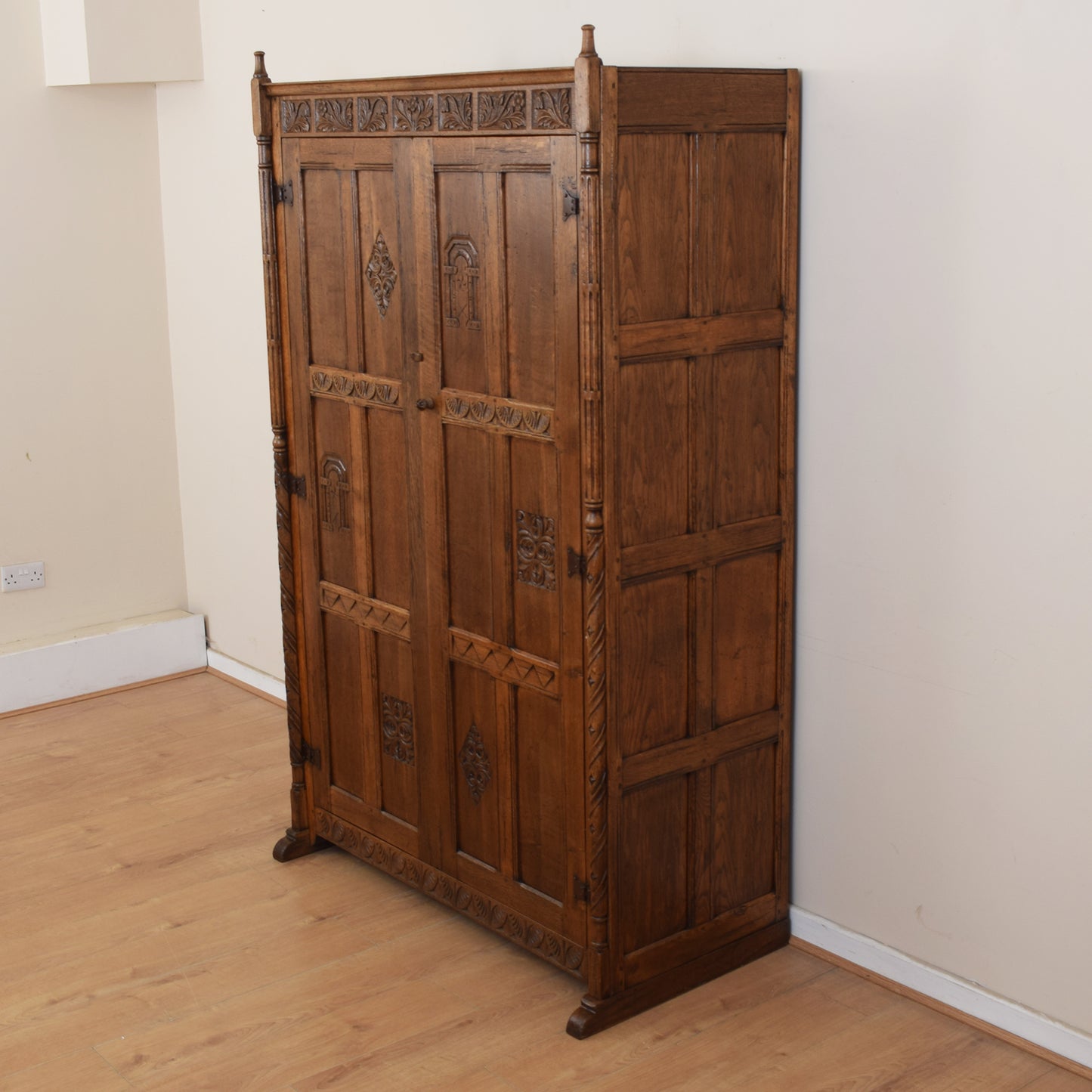 Large Carved Oak Wardrobe