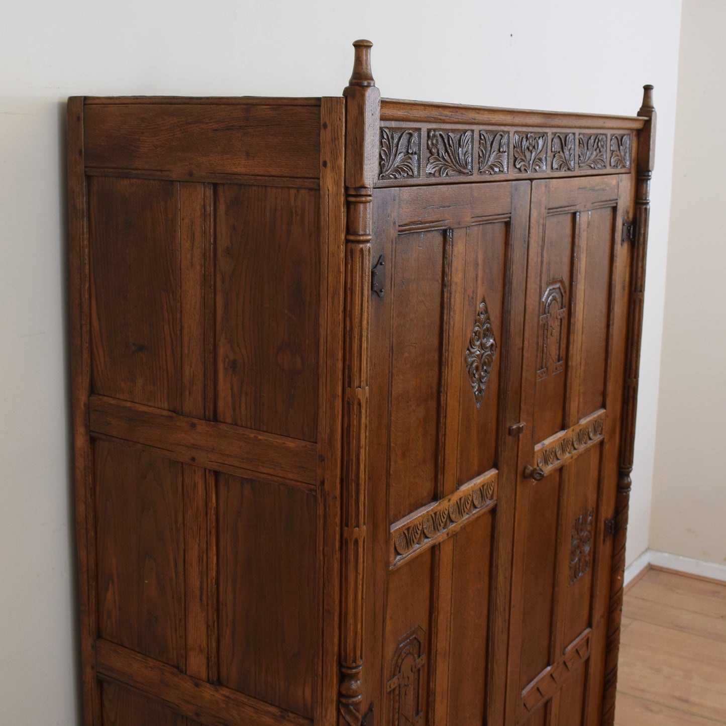 Large Carved Oak Wardrobe
