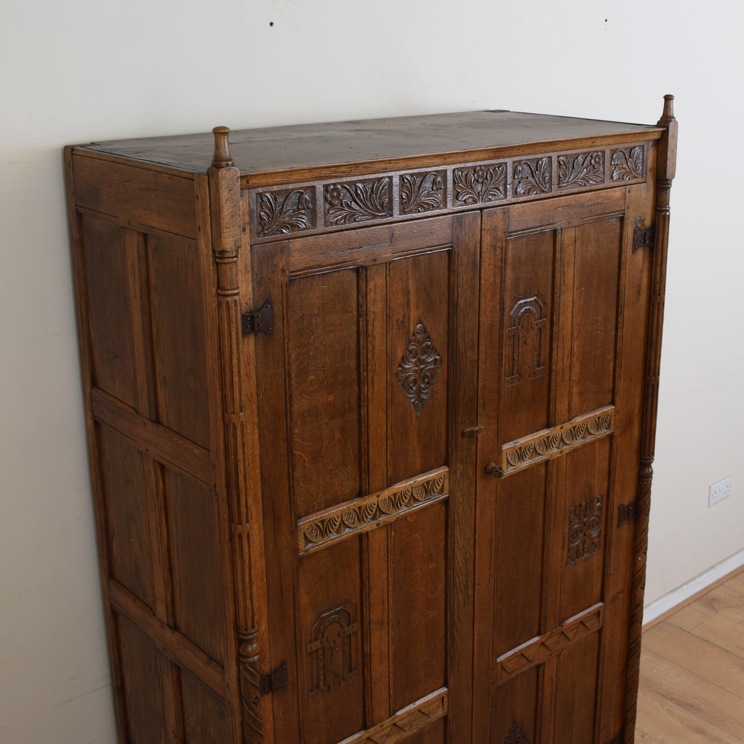 Large Carved Oak Wardrobe