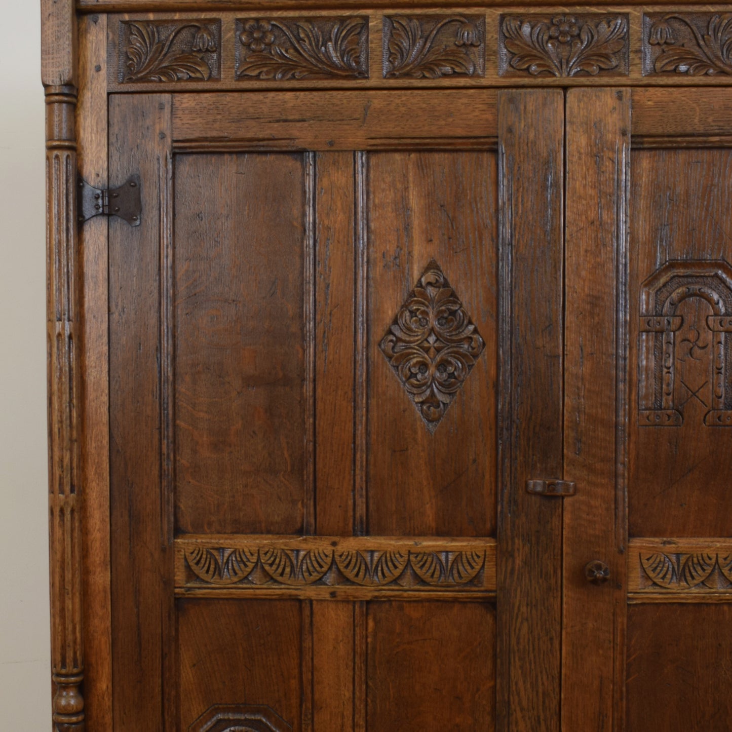 Large Carved Oak Wardrobe