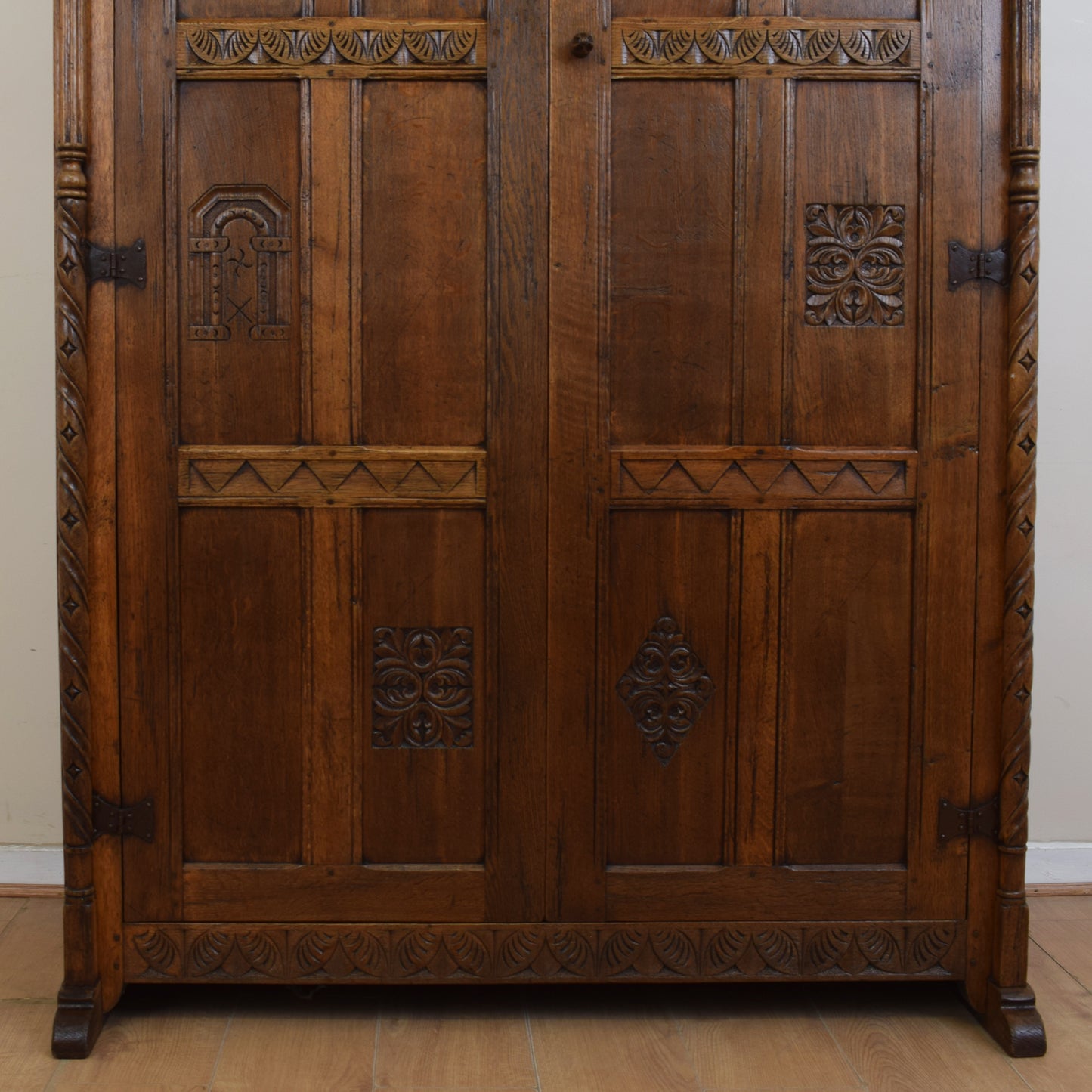 Large Carved Oak Wardrobe